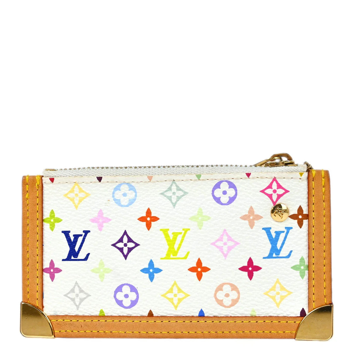 Louis Vuitton White Multicolor Pochette Cles Coin Purse M92655