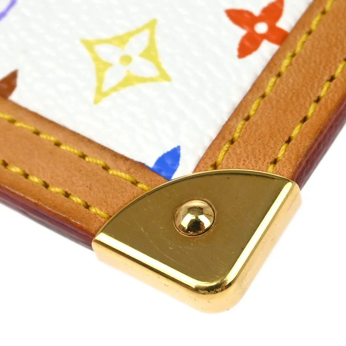 Louis Vuitton White Multicolor Pochette Cles Coin Purse M92655