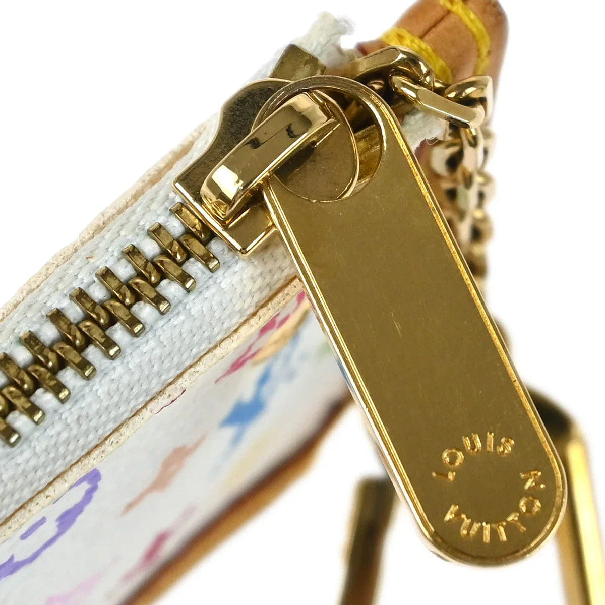 Louis Vuitton White Multicolor Pochette Cles Coin Purse M92655