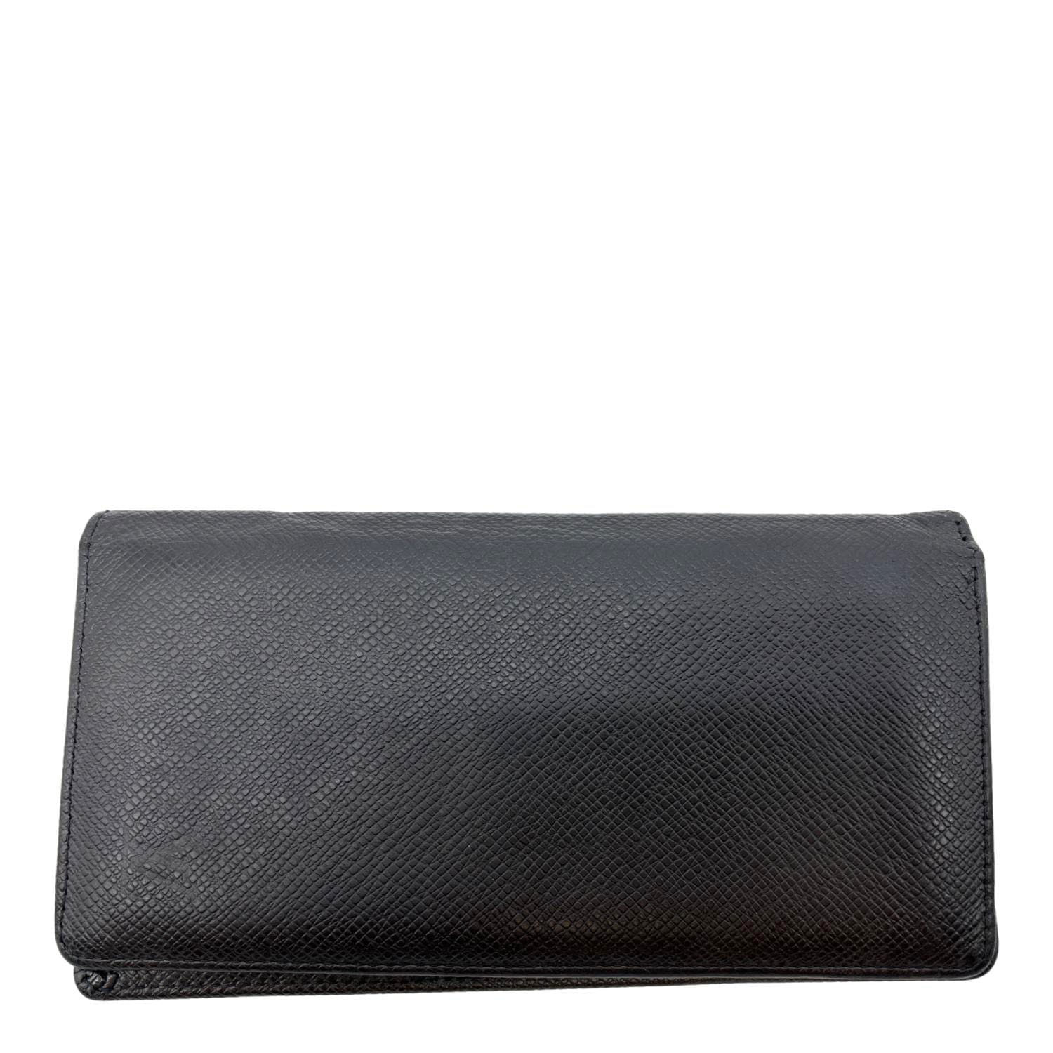 LOUIS VUITTON Brazza Taiga Leather Bifold Wallet Black