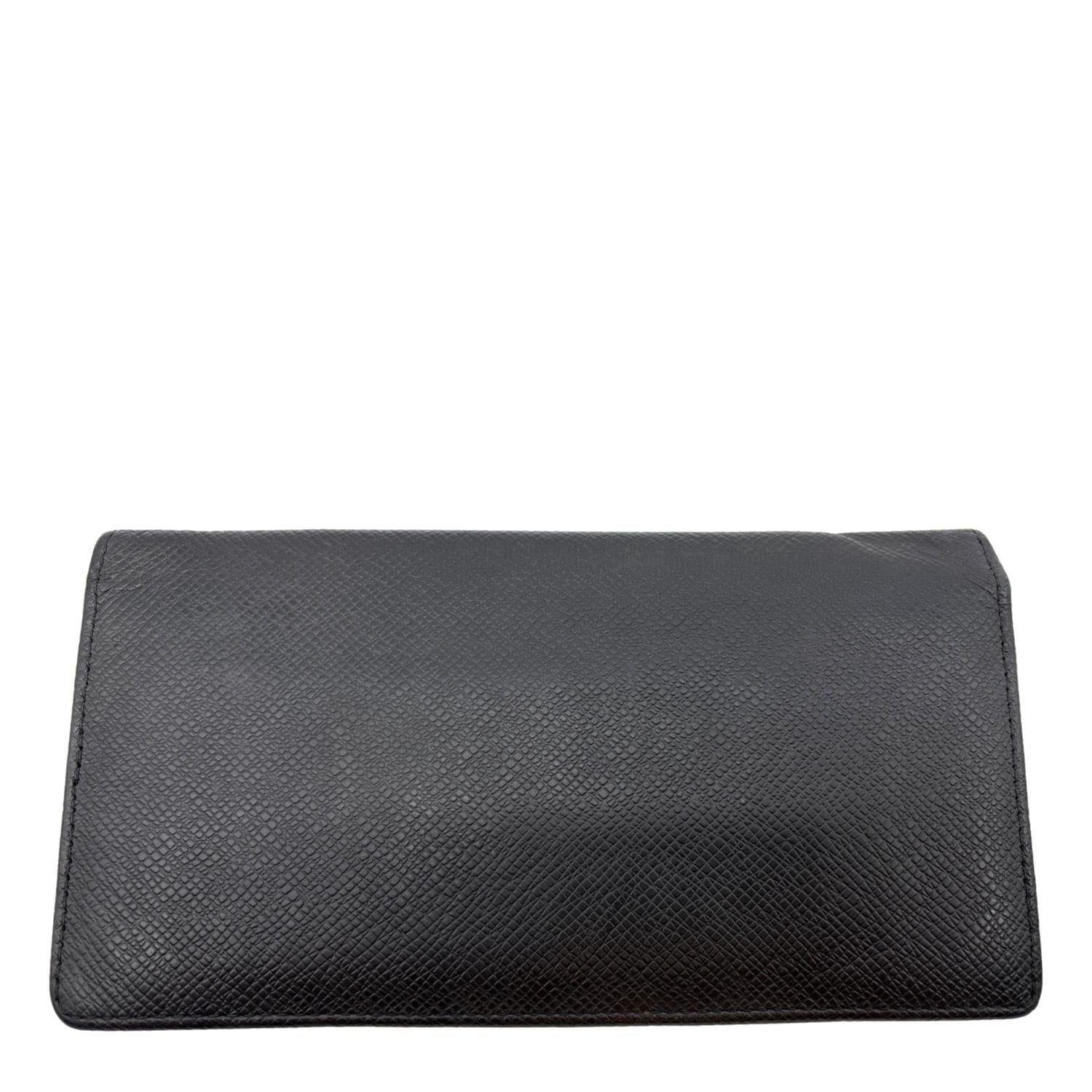 LOUIS VUITTON Brazza Taiga Leather Bifold Wallet Black