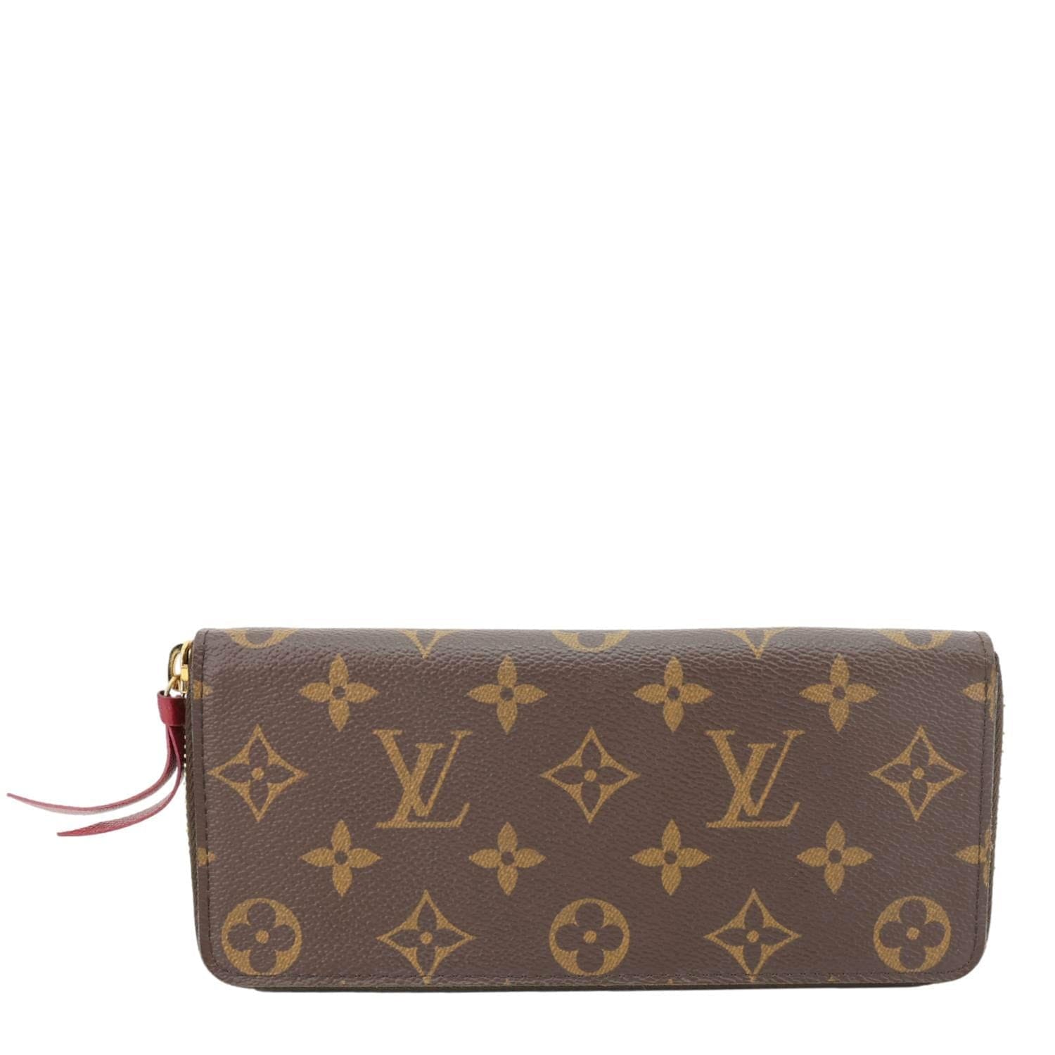 LOUIS VUITTON Clemence Monogram Canvas Zippy Wallet Brown