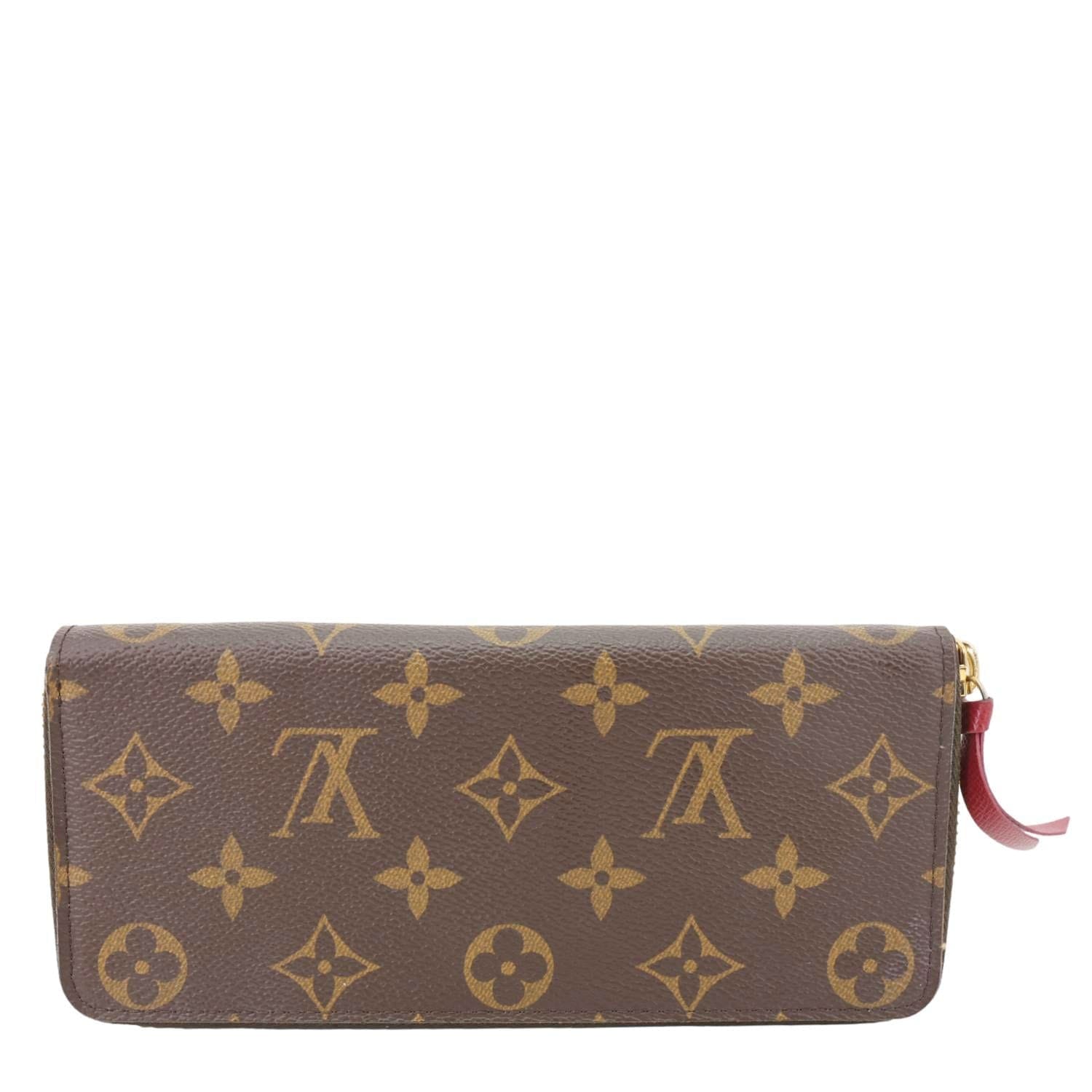 LOUIS VUITTON Clemence Monogram Canvas Zippy Wallet Brown