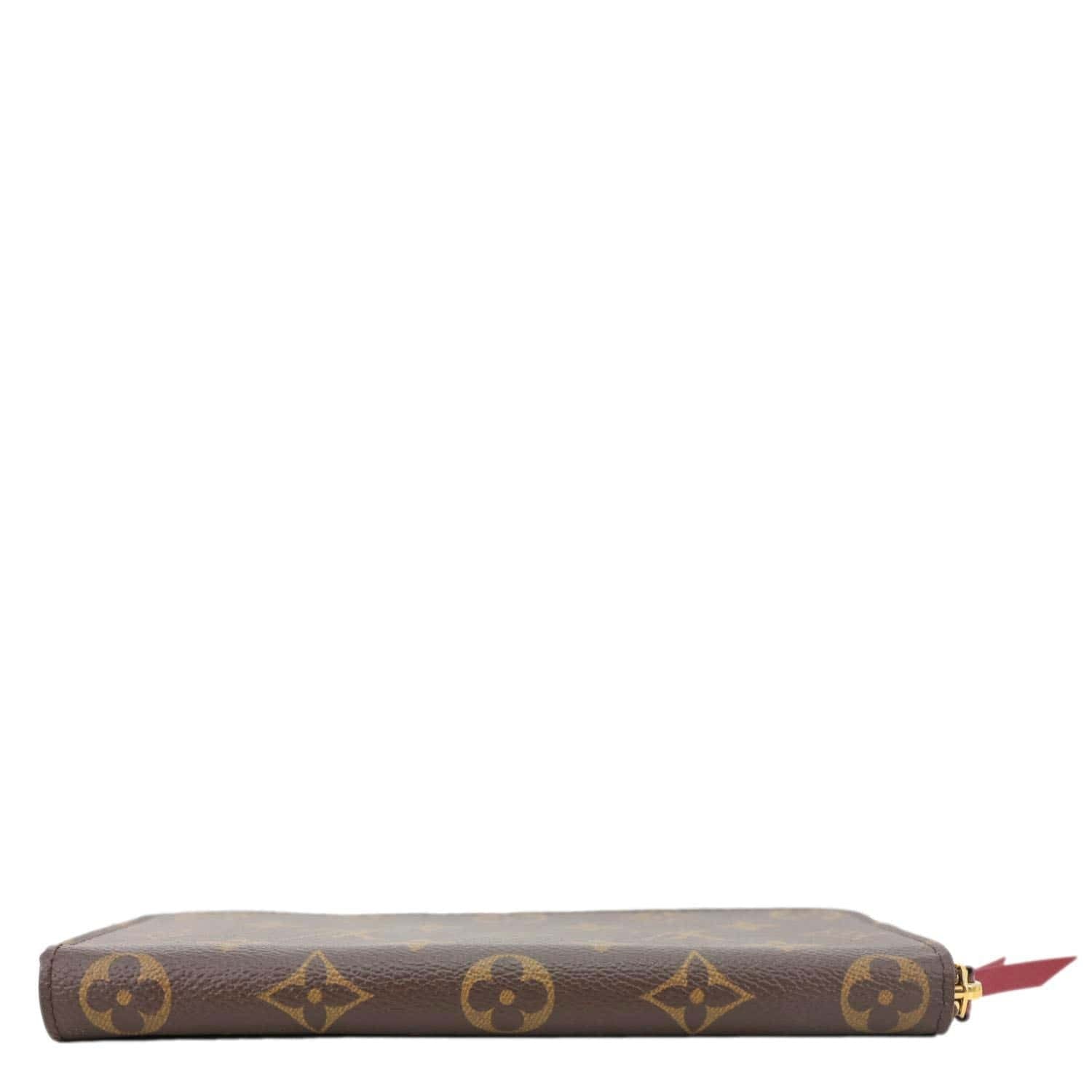 LOUIS VUITTON Clemence Monogram Canvas Zippy Wallet Brown