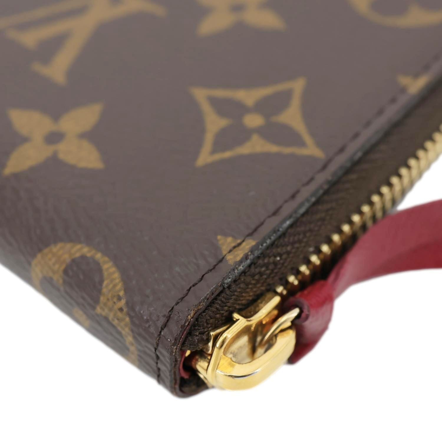 LOUIS VUITTON Clemence Monogram Canvas Zippy Wallet Brown