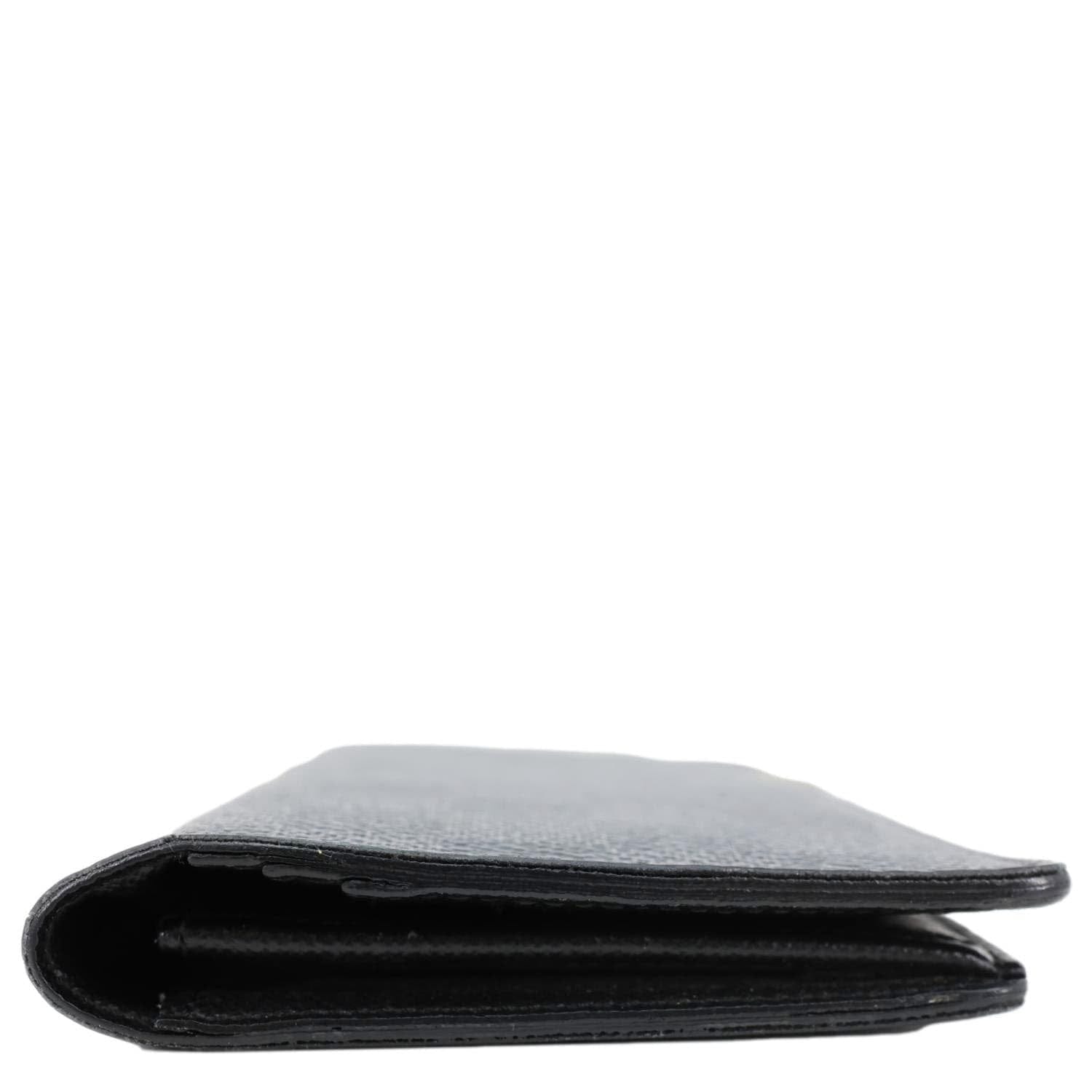 LOUIS VUITTON Brazza Damier Graphite Bifold Long Wallet Black