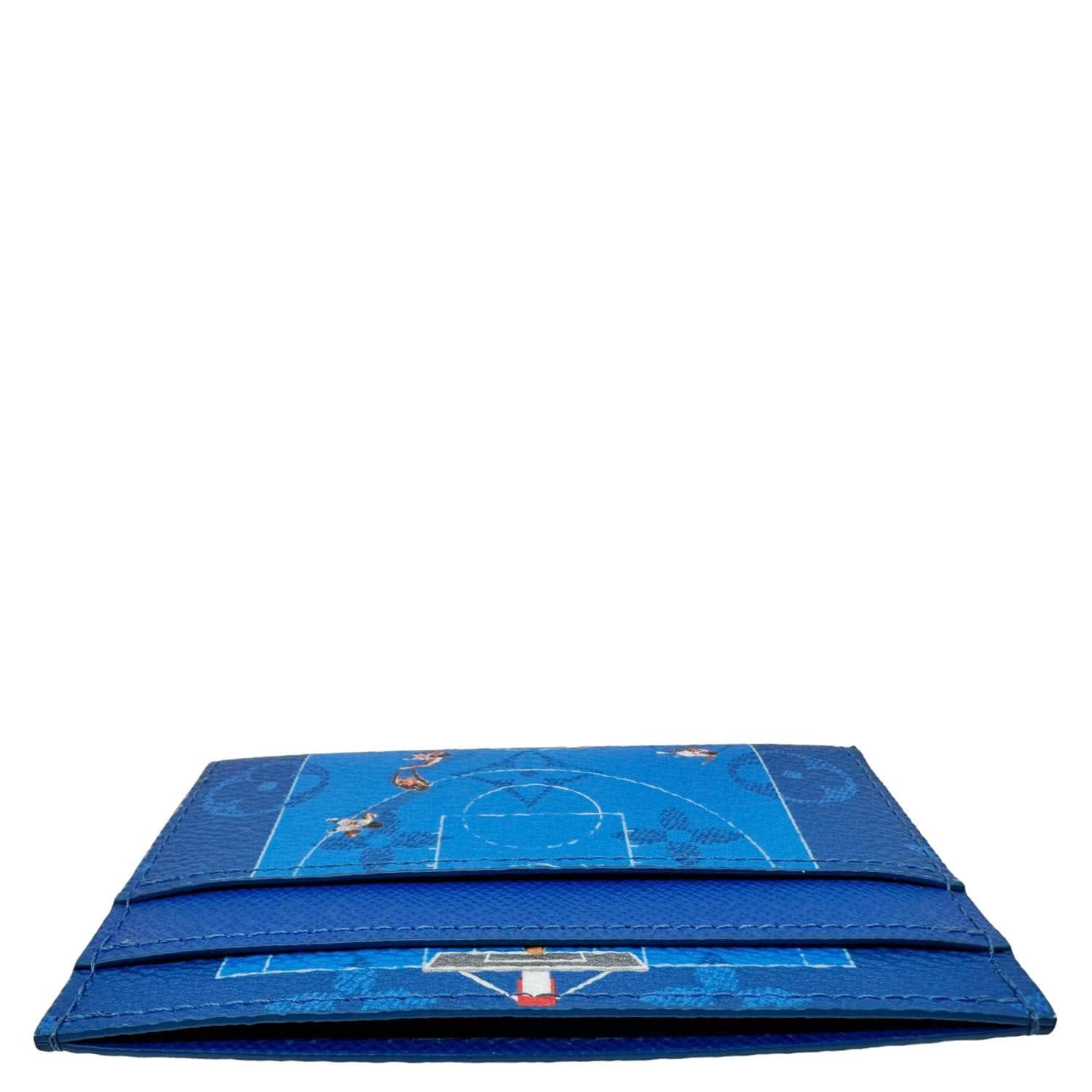LOUIS VUITTON Basketball Monogram Canvas Double Card Holder Blue