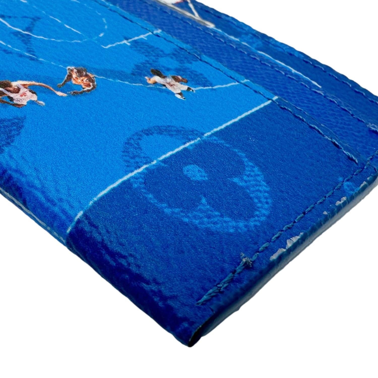 LOUIS VUITTON Basketball Monogram Canvas Double Card Holder Blue
