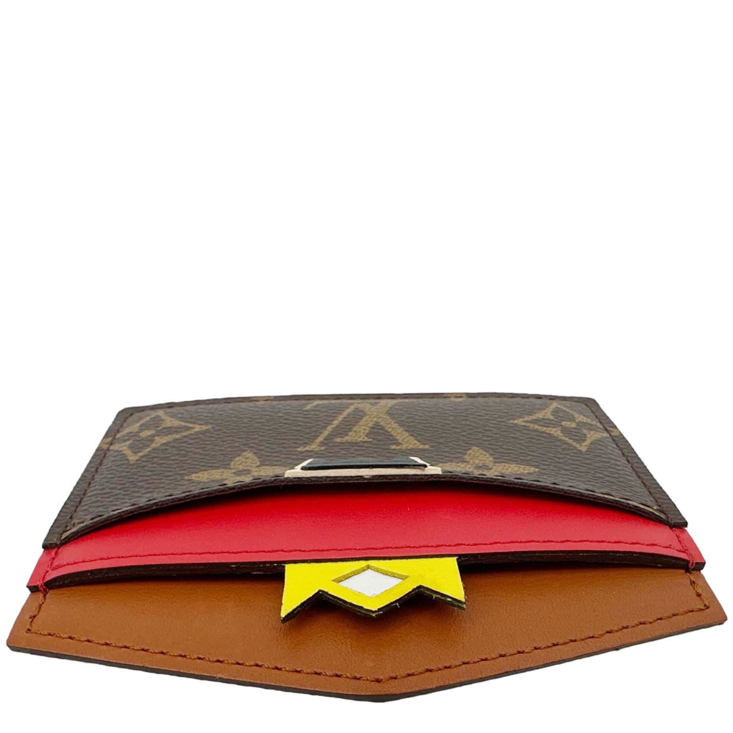 LOUIS VUITTON Tribal Mask Monogram Canvas Card Holder Brown