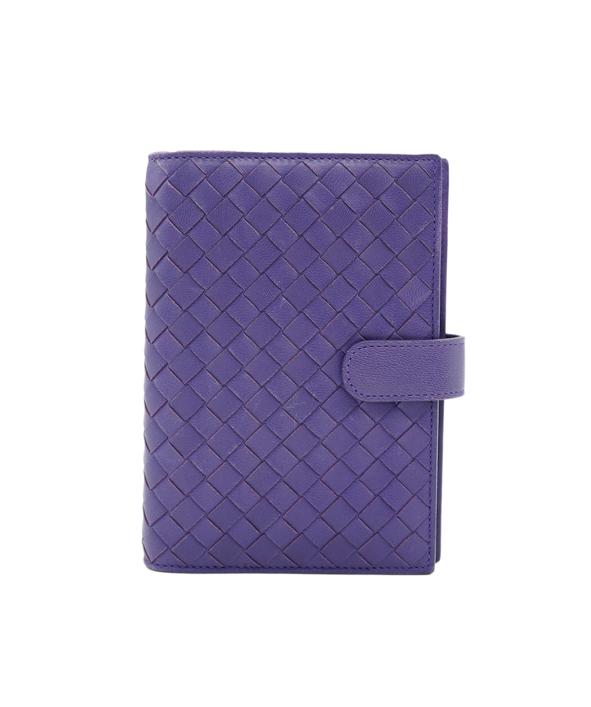 BOTTEGA VENETA INTRECCIATO agenda Day Planner Cover Leather Purple Auth mr053 DBXS1669