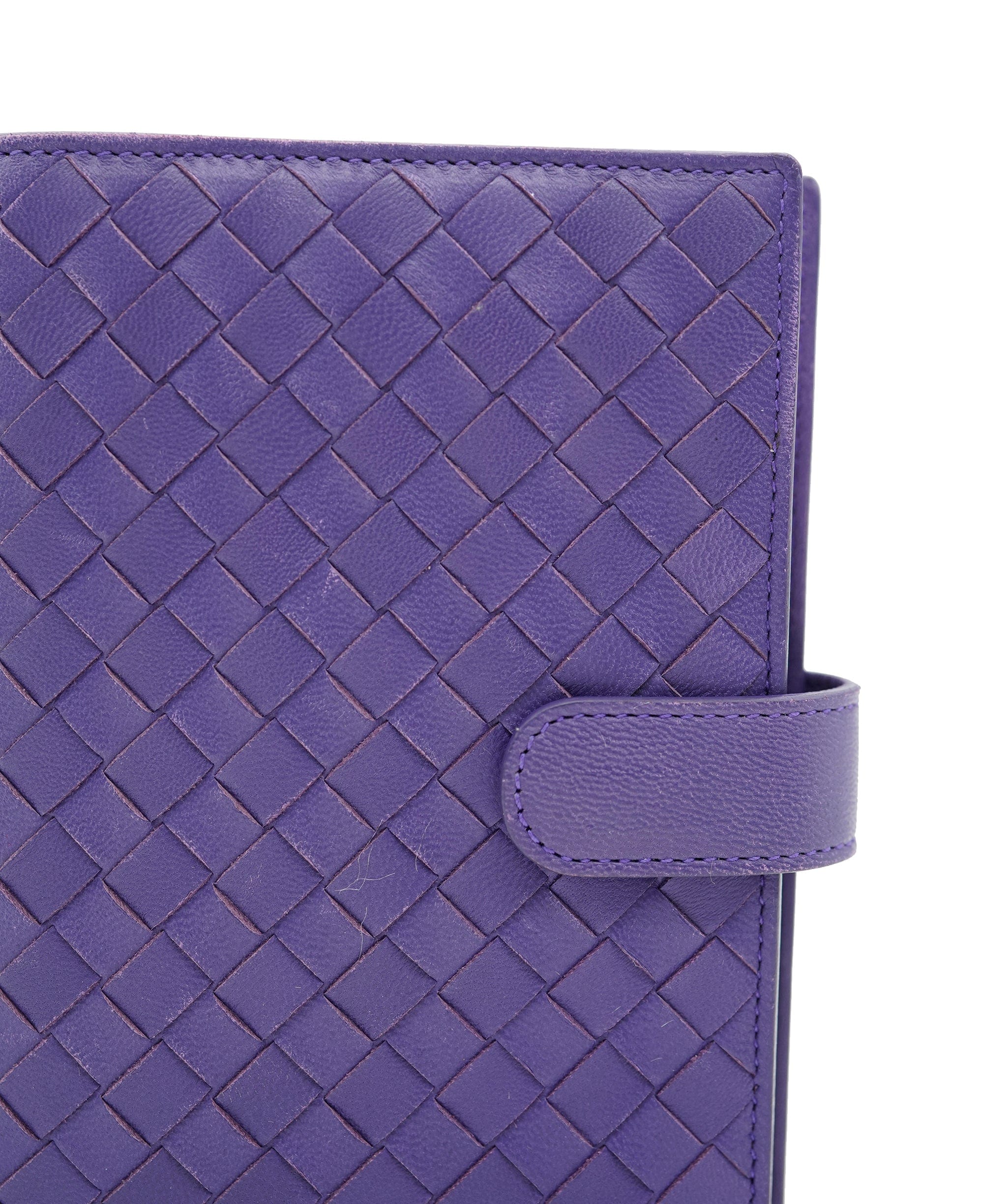 BOTTEGA VENETA INTRECCIATO agenda Day Planner Cover Leather Purple Auth mr053 DBXS1669