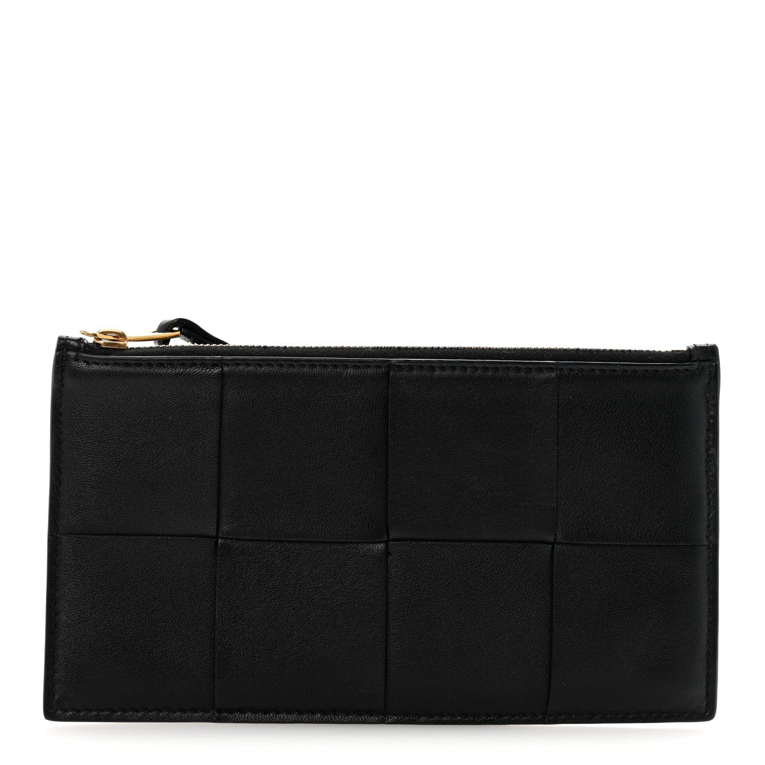 Bottega Veneta Lambskin Maxi Intrecciato Bill Pouch Black