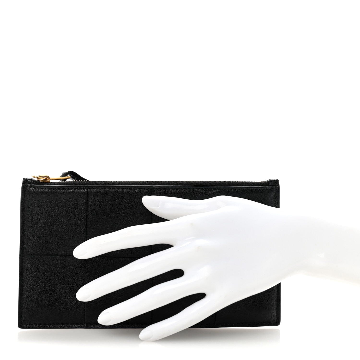 Bottega Veneta Lambskin Maxi Intrecciato Bill Pouch Black