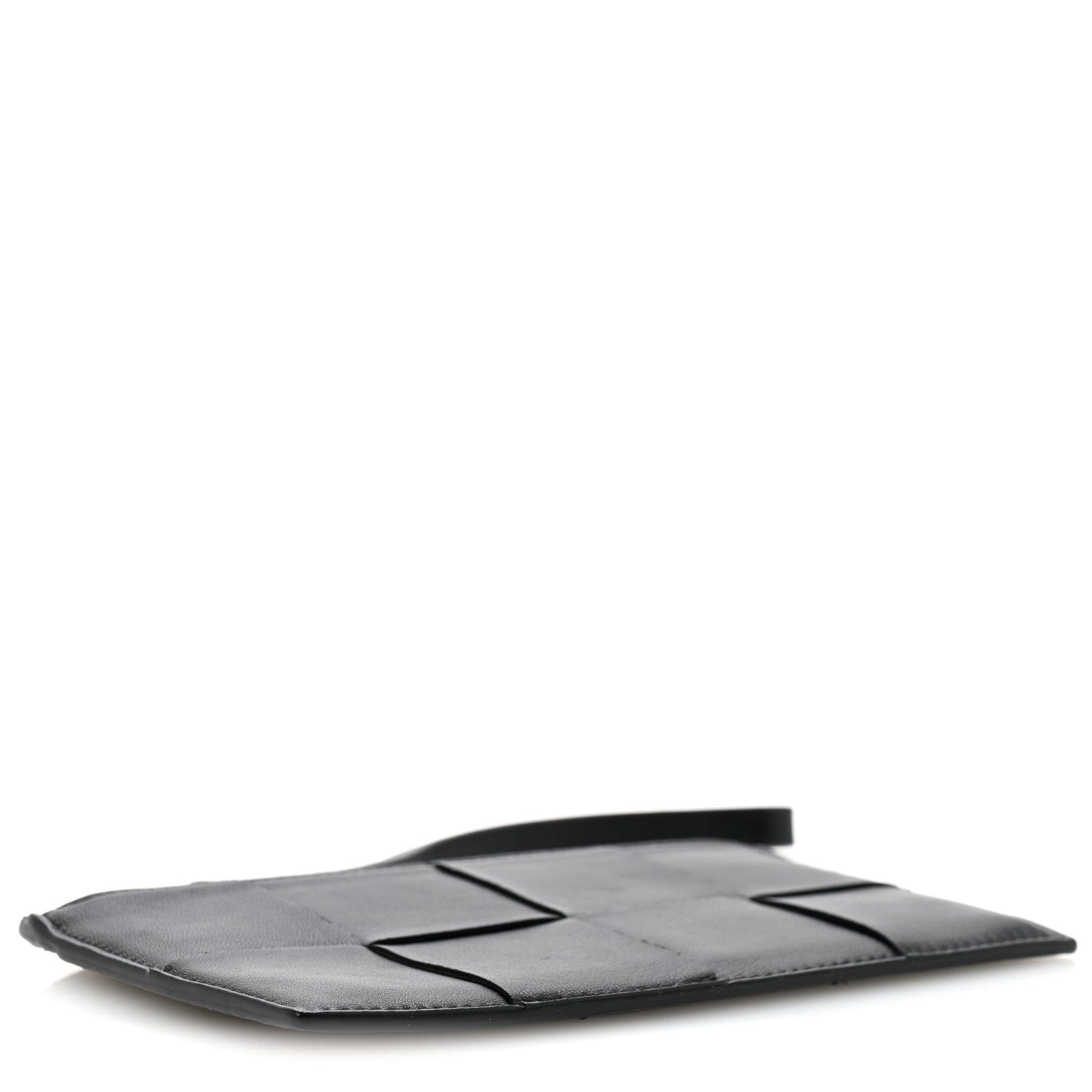 Bottega Veneta Lambskin Maxi Intrecciato Bill Pouch Black