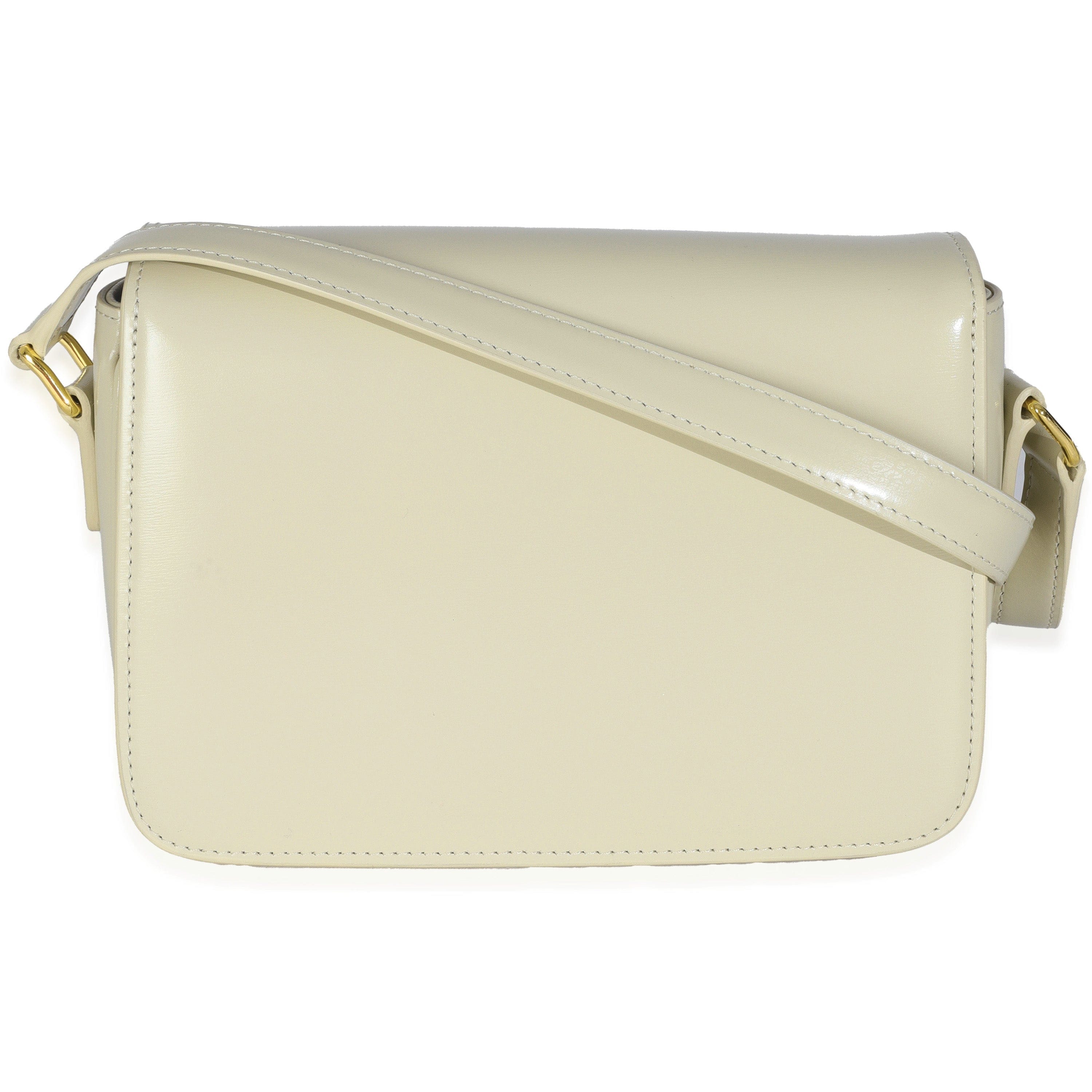 Celine Light Stone Shiny Calfskin Classique Triomphe Bag