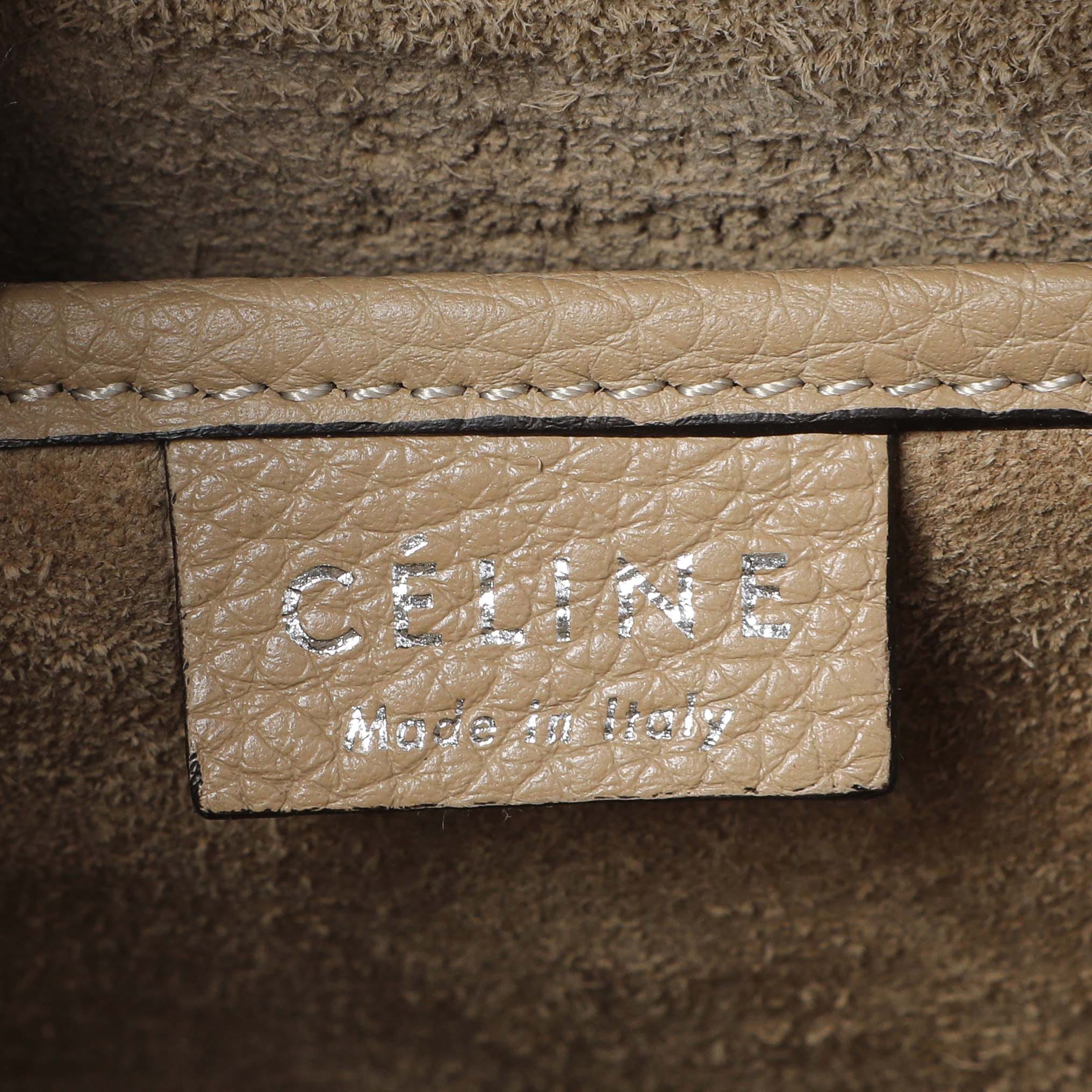 Celine Dune Drummed Calfskin Nano Luggage