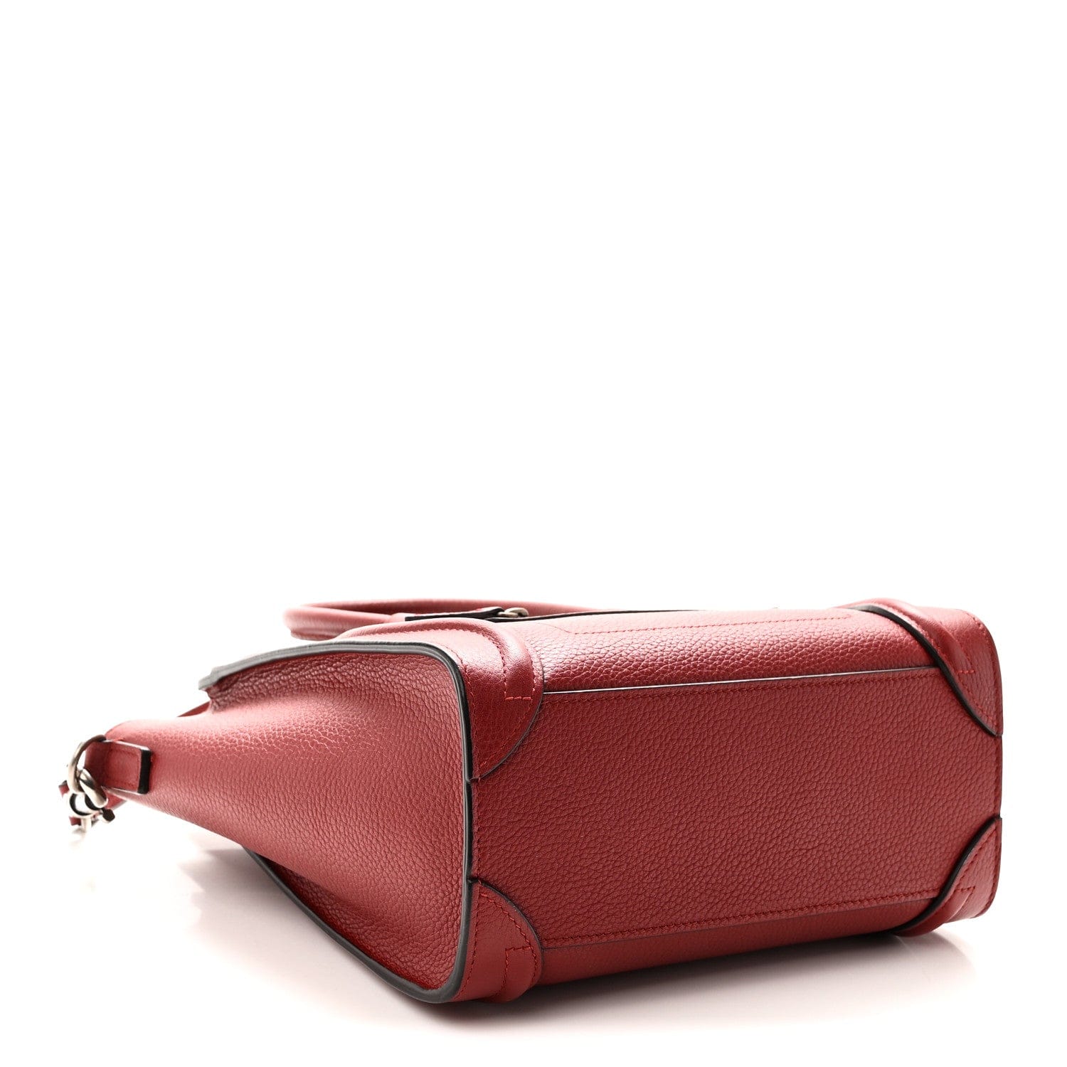 Celine Drummed Calfskin Nano Luggage Merlot