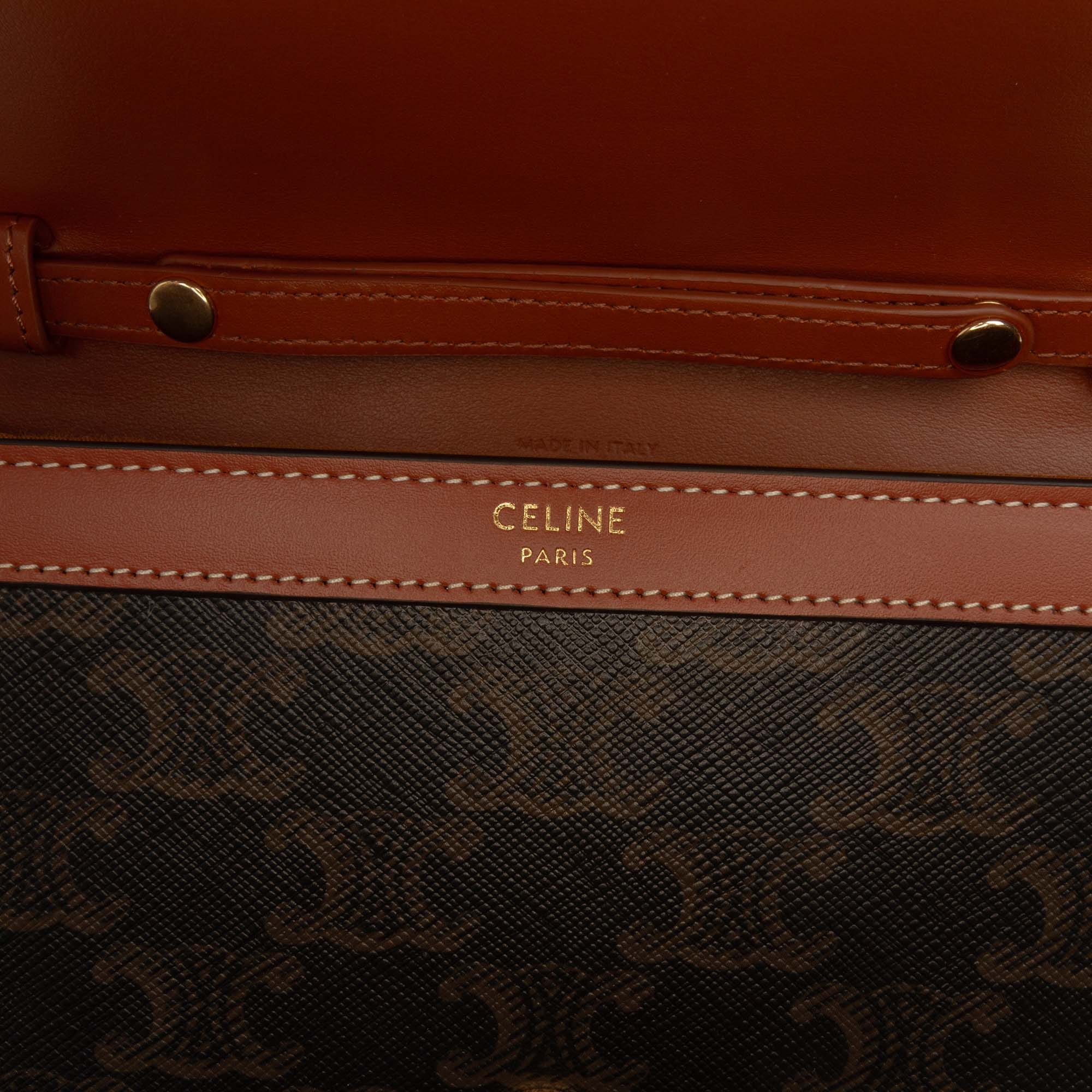 Celine Triomphe Coated Canvas Margo Wallet on Chain