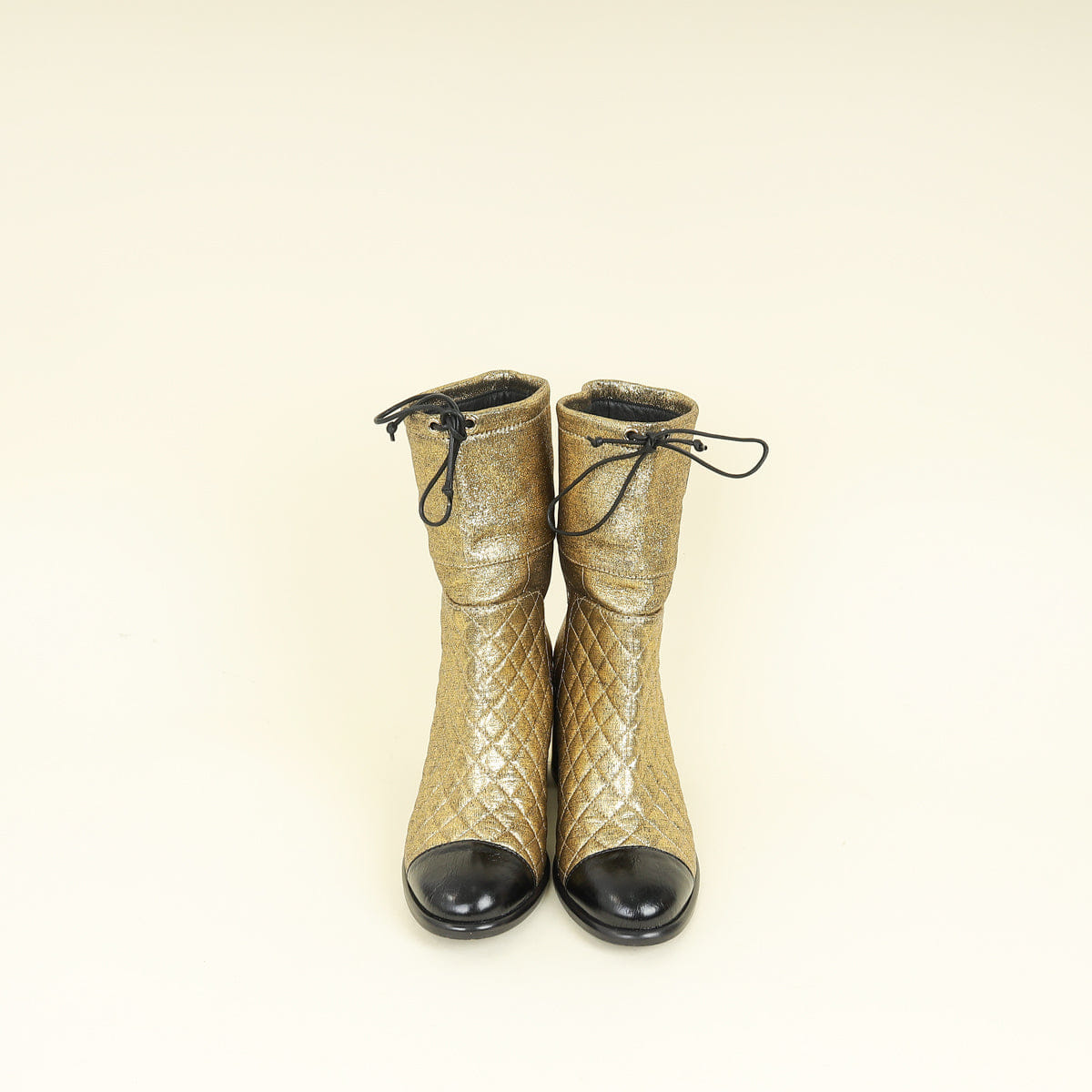 Chanel Bicolor CC Cap Toe Quilted Ankle Boot 39