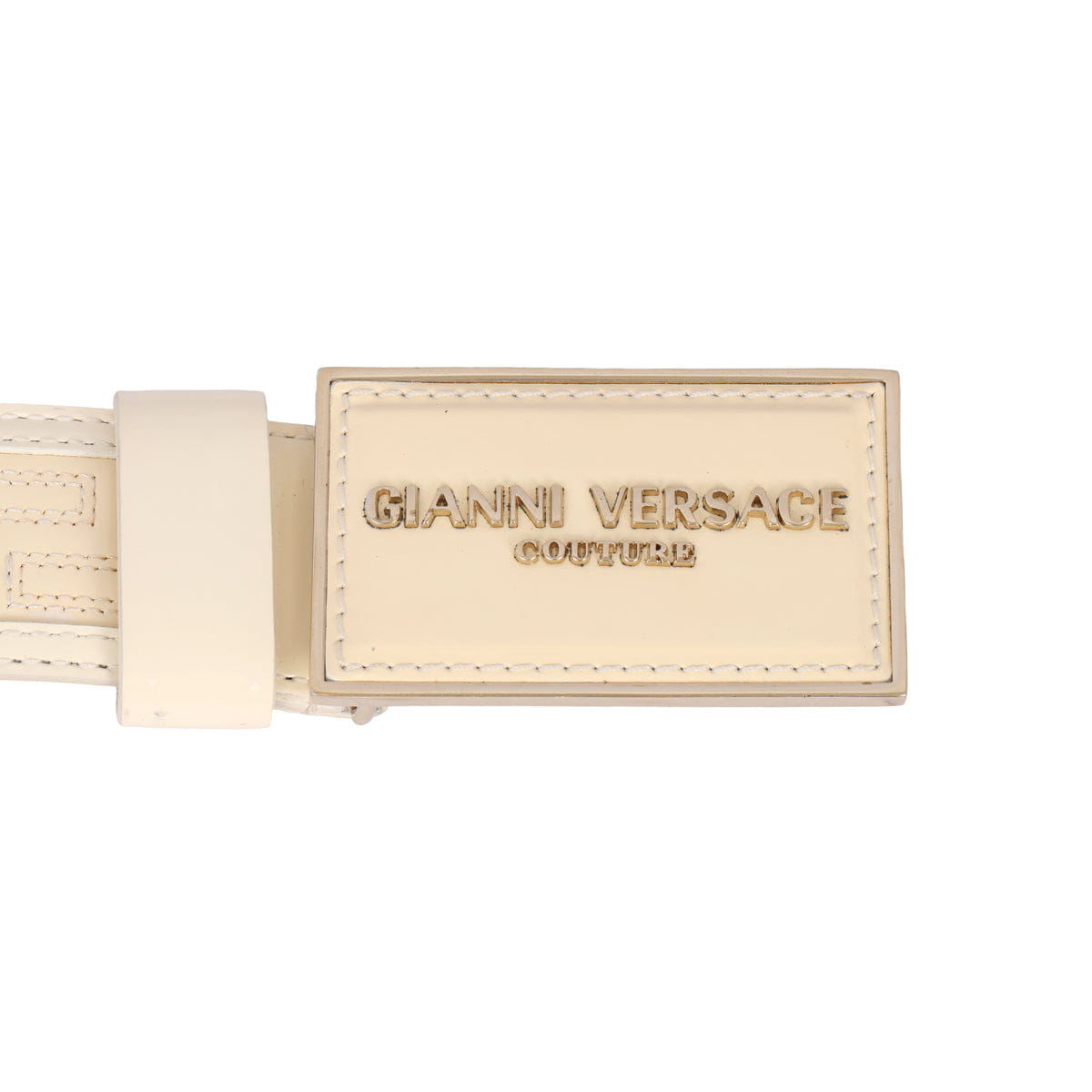 VERSACE SIZE 90 cm/ 36 INCHES GOLD - TONE BUCKLE BELT