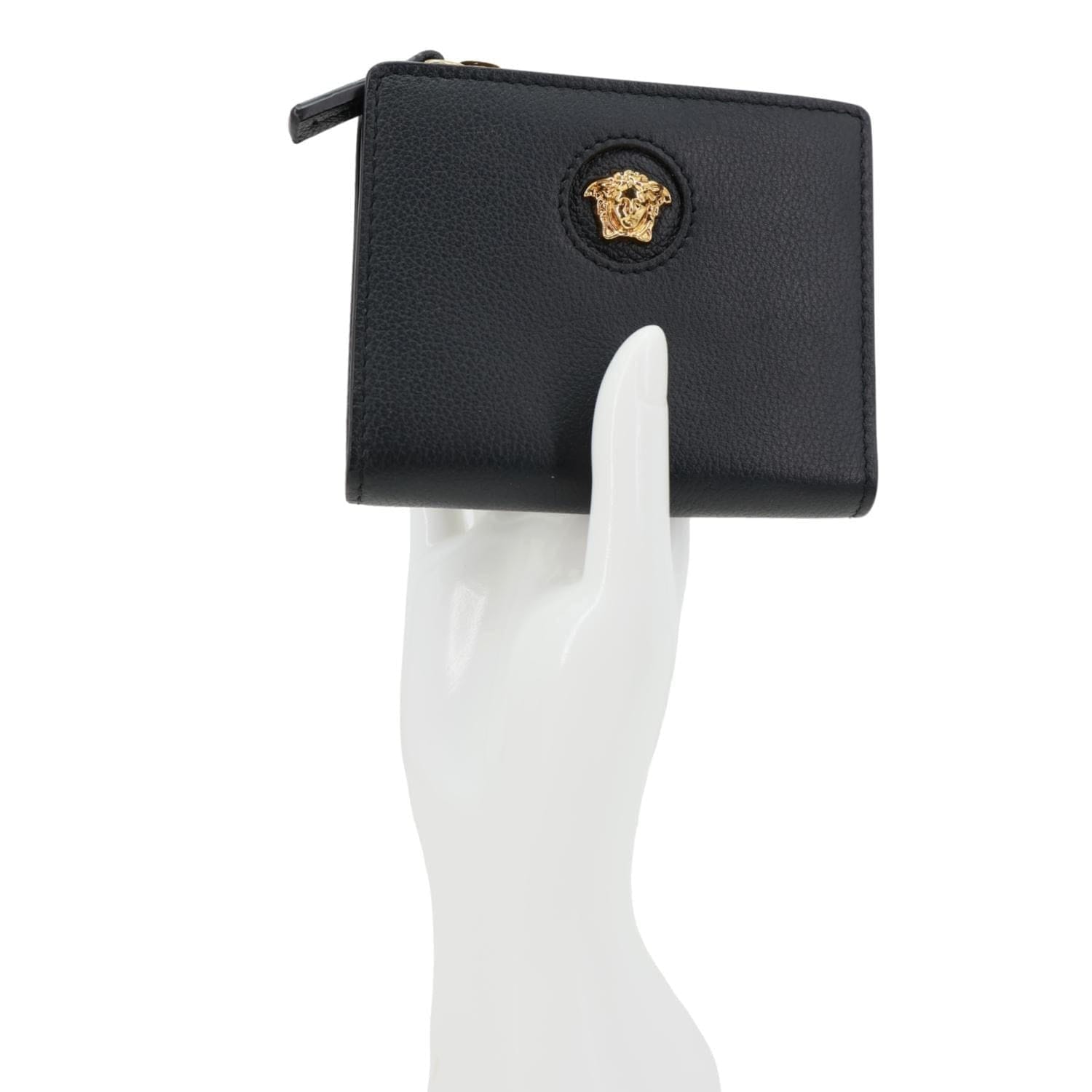 VERSACE La Medusa Small Leather Wallet Black