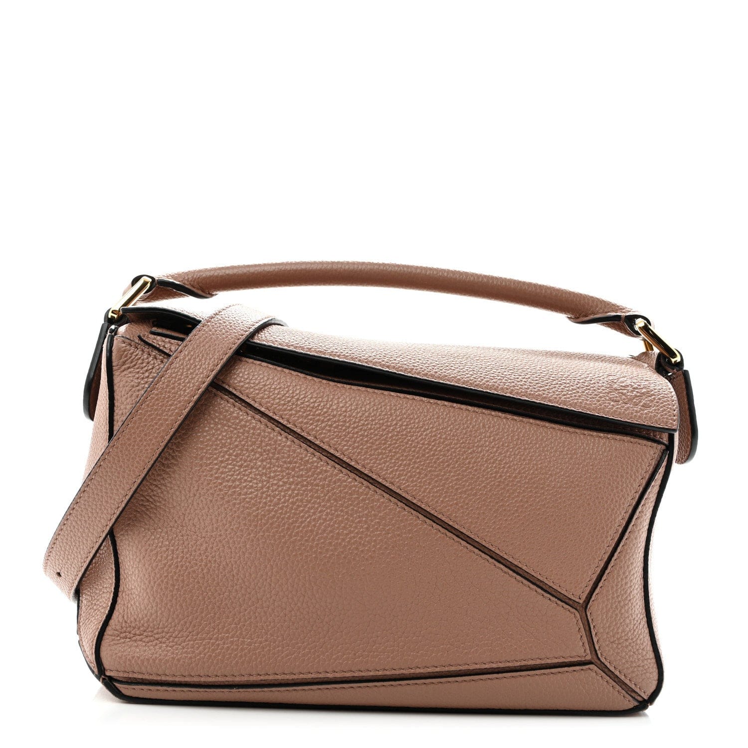 Loewe Grained Calfskin Small Puzzle Bag Dark Blush