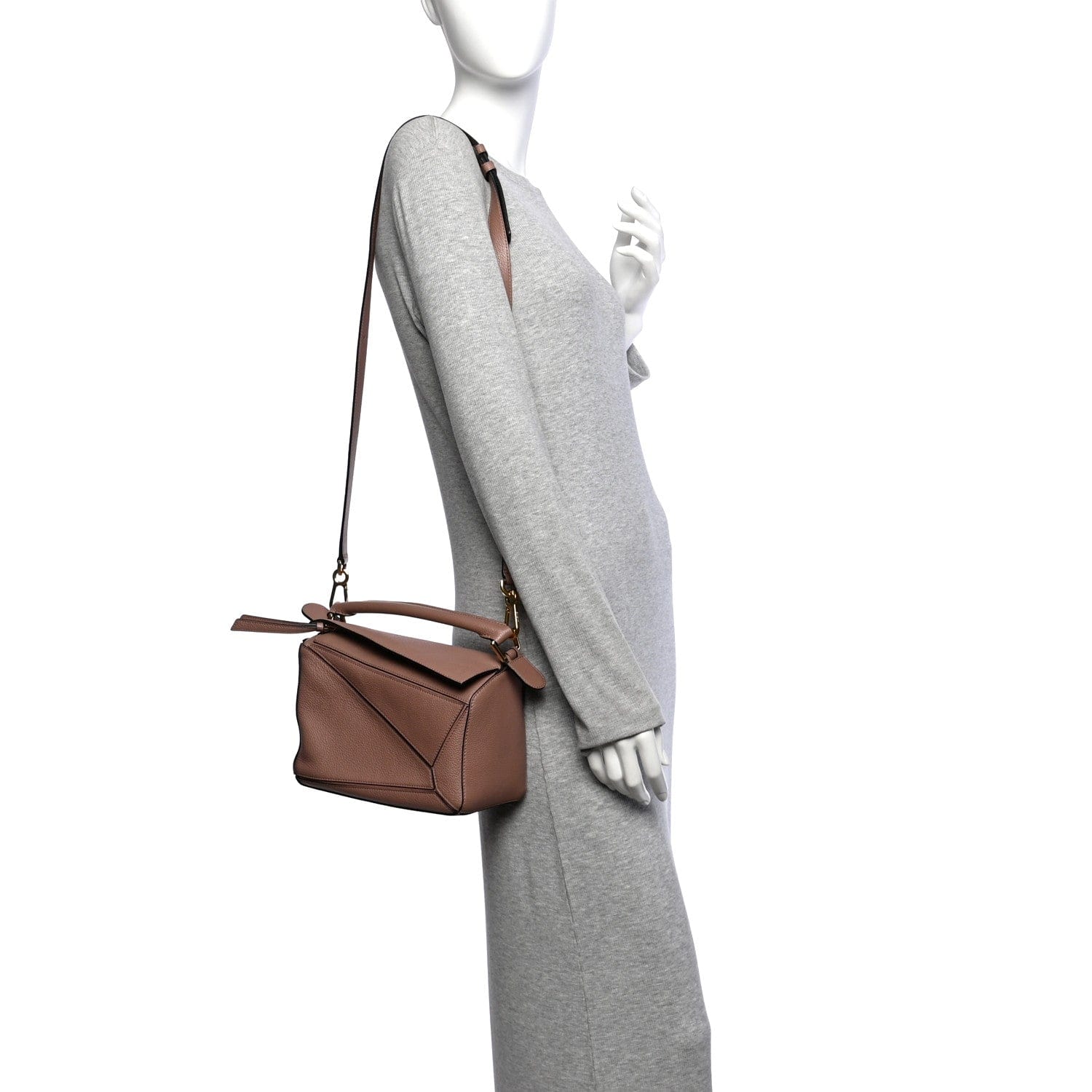 Loewe Grained Calfskin Small Puzzle Bag Dark Blush