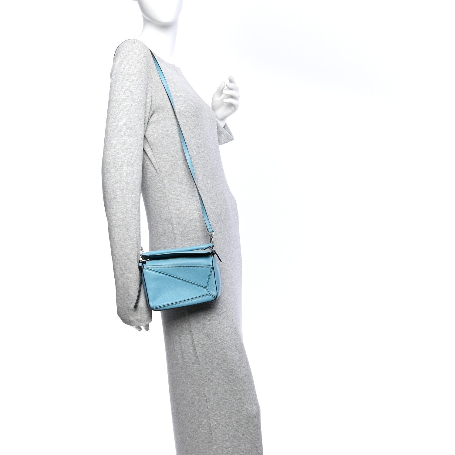 Loewe Calfskin Mini Puzzle Bag Light Blue