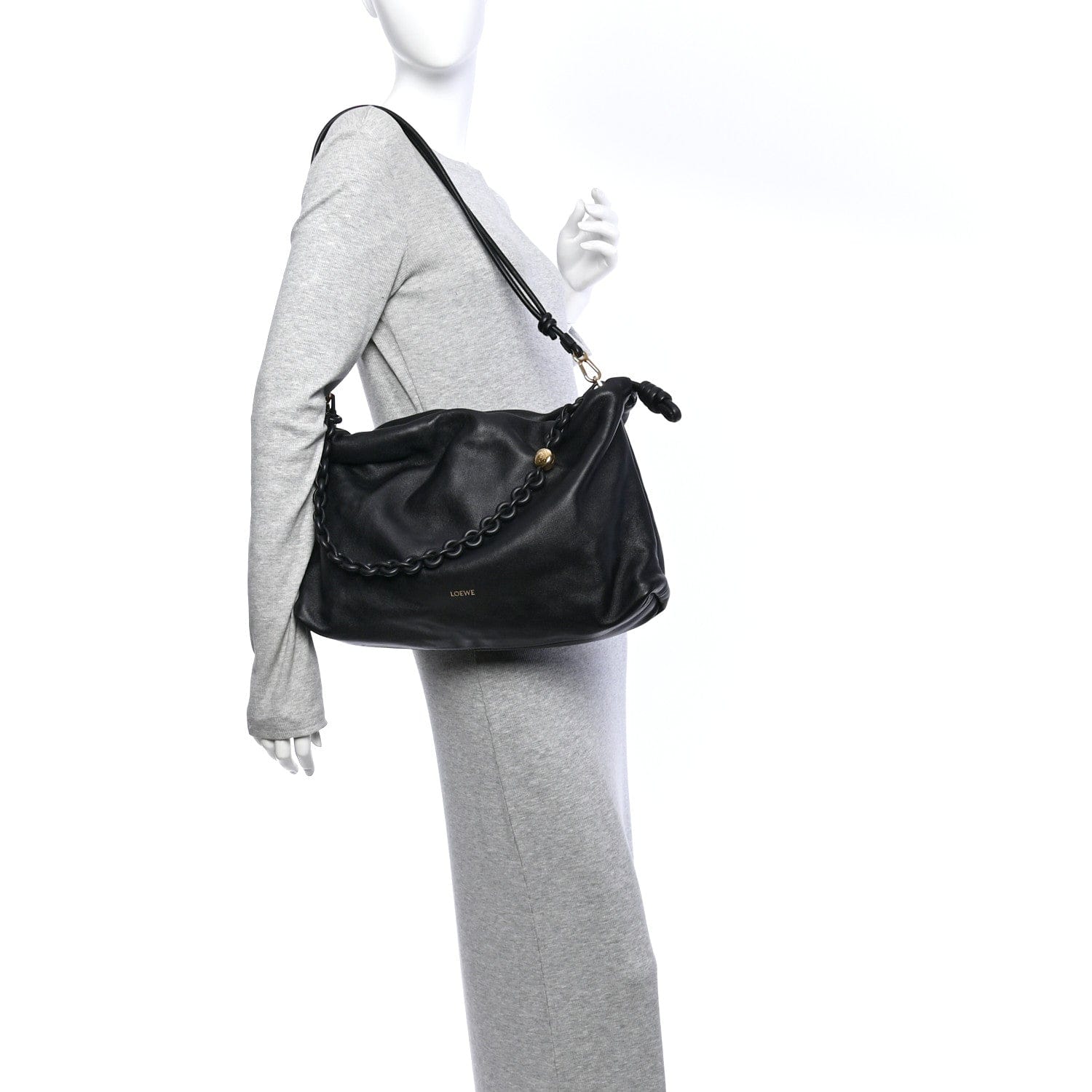 Loewe Mellow Nappa Large Donut Chain Flamenco Black