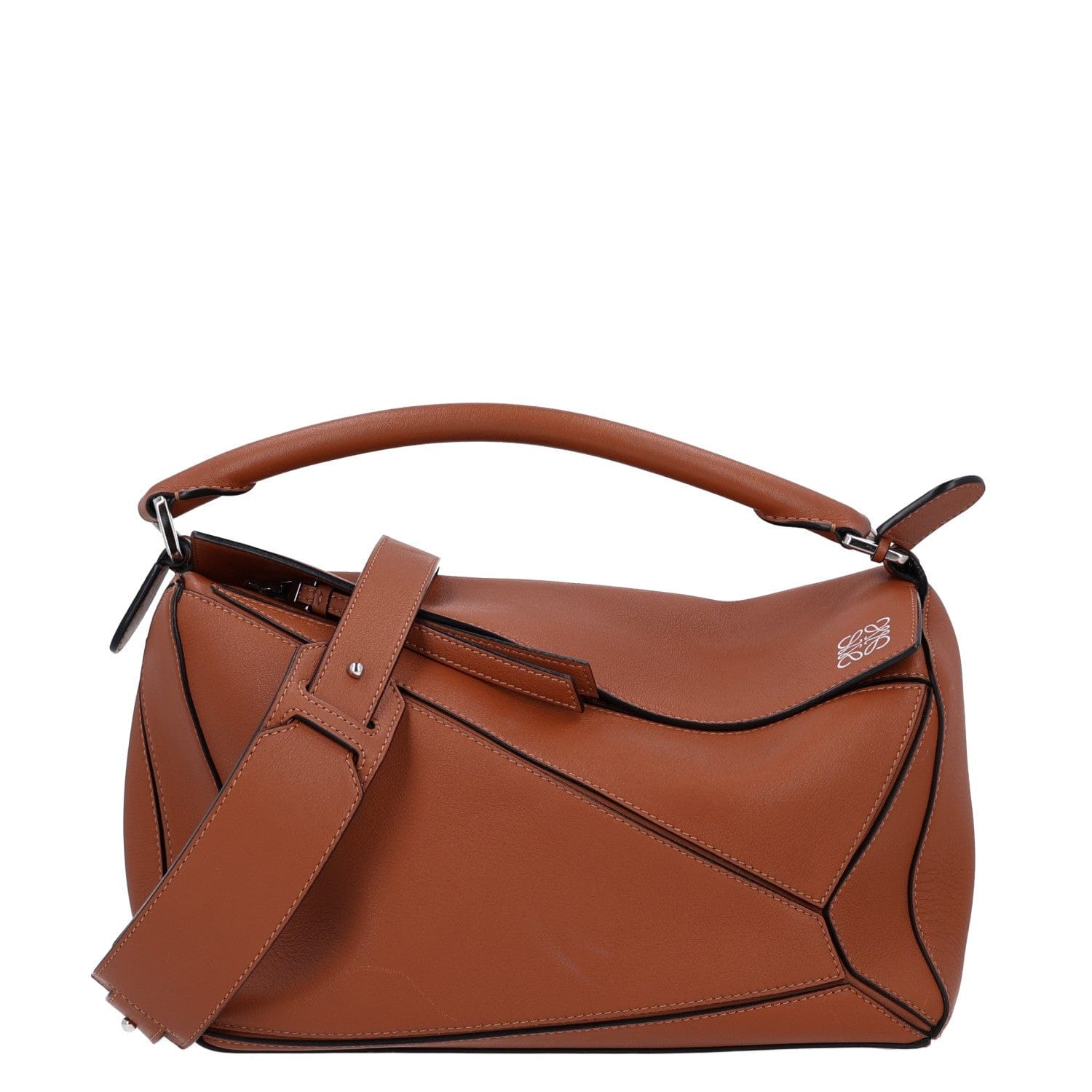 Loewe Calfskin Medium Puzzle Bag Tan
