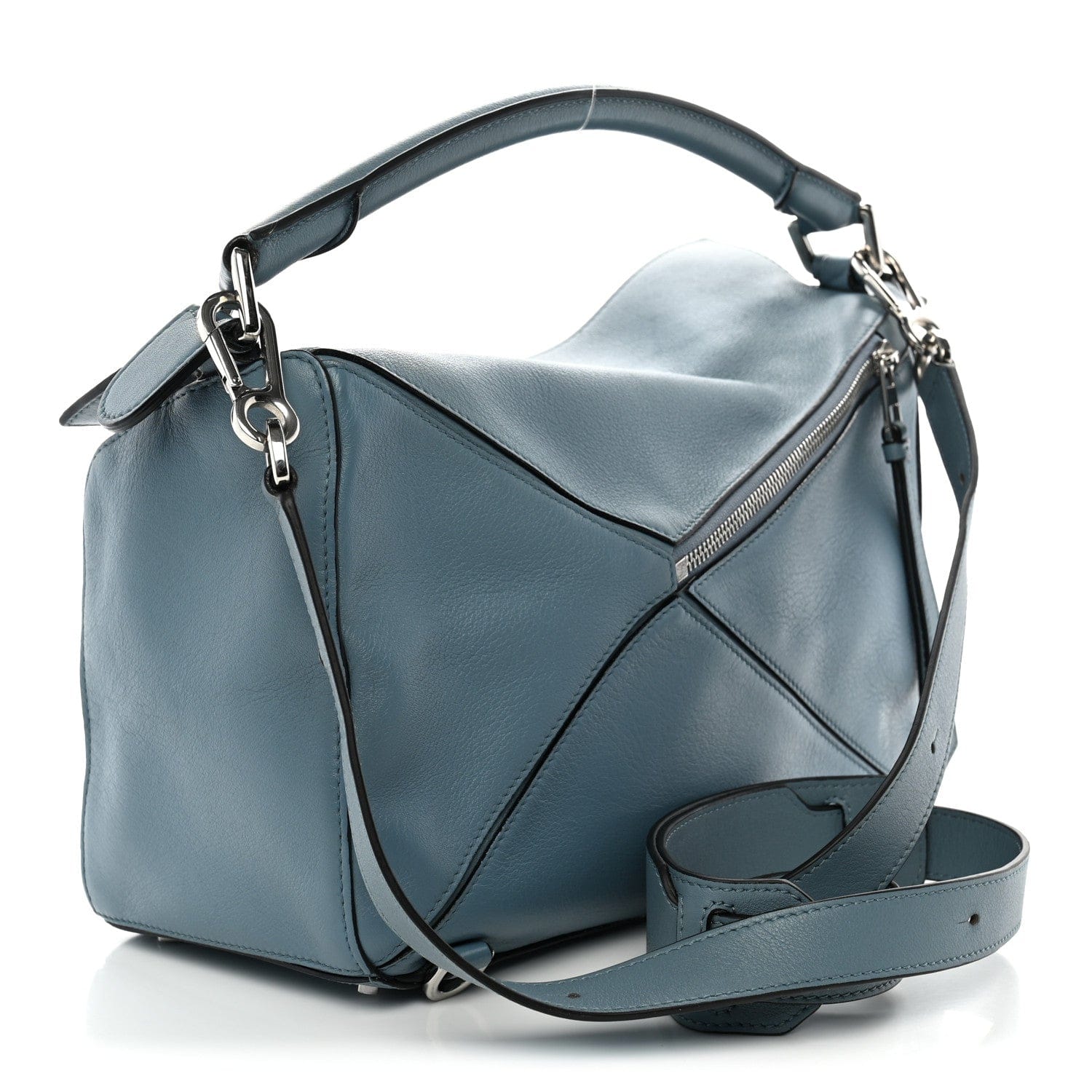 Loewe Calfskin Medium Puzzle Bag Stone Blue