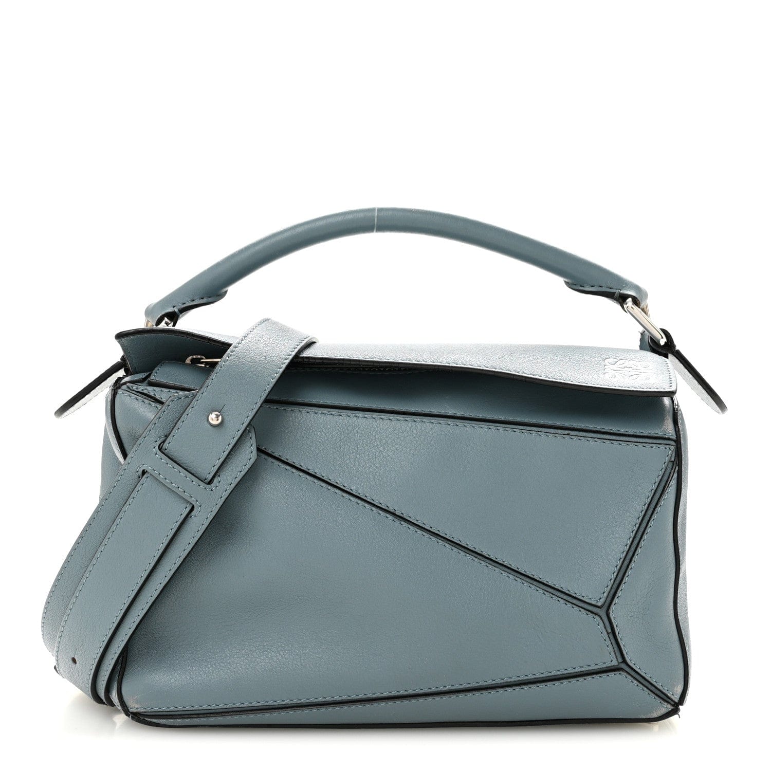 Loewe Calfskin Small Puzzle Bag Stone Blue