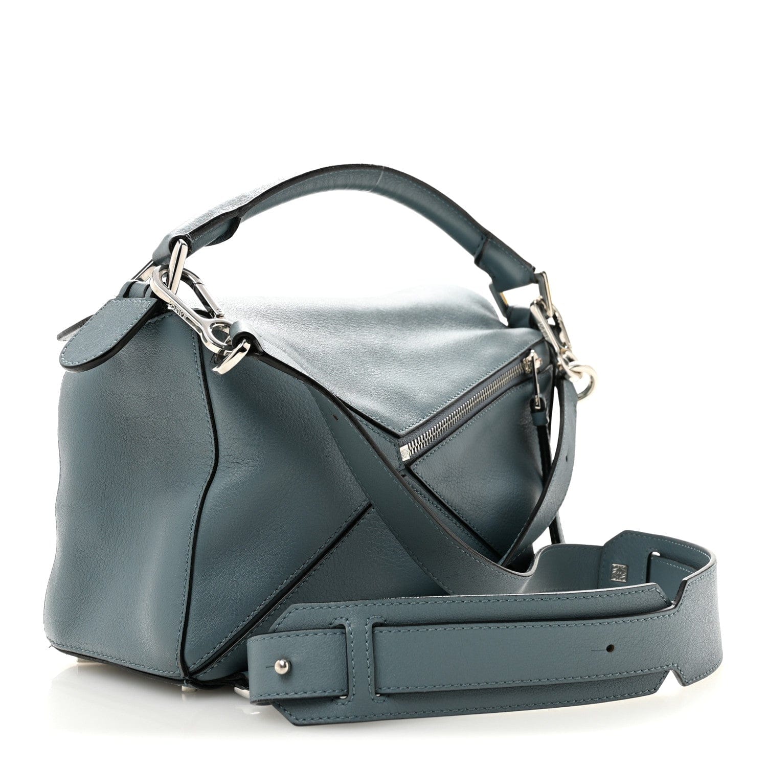 Loewe Calfskin Small Puzzle Bag Stone Blue
