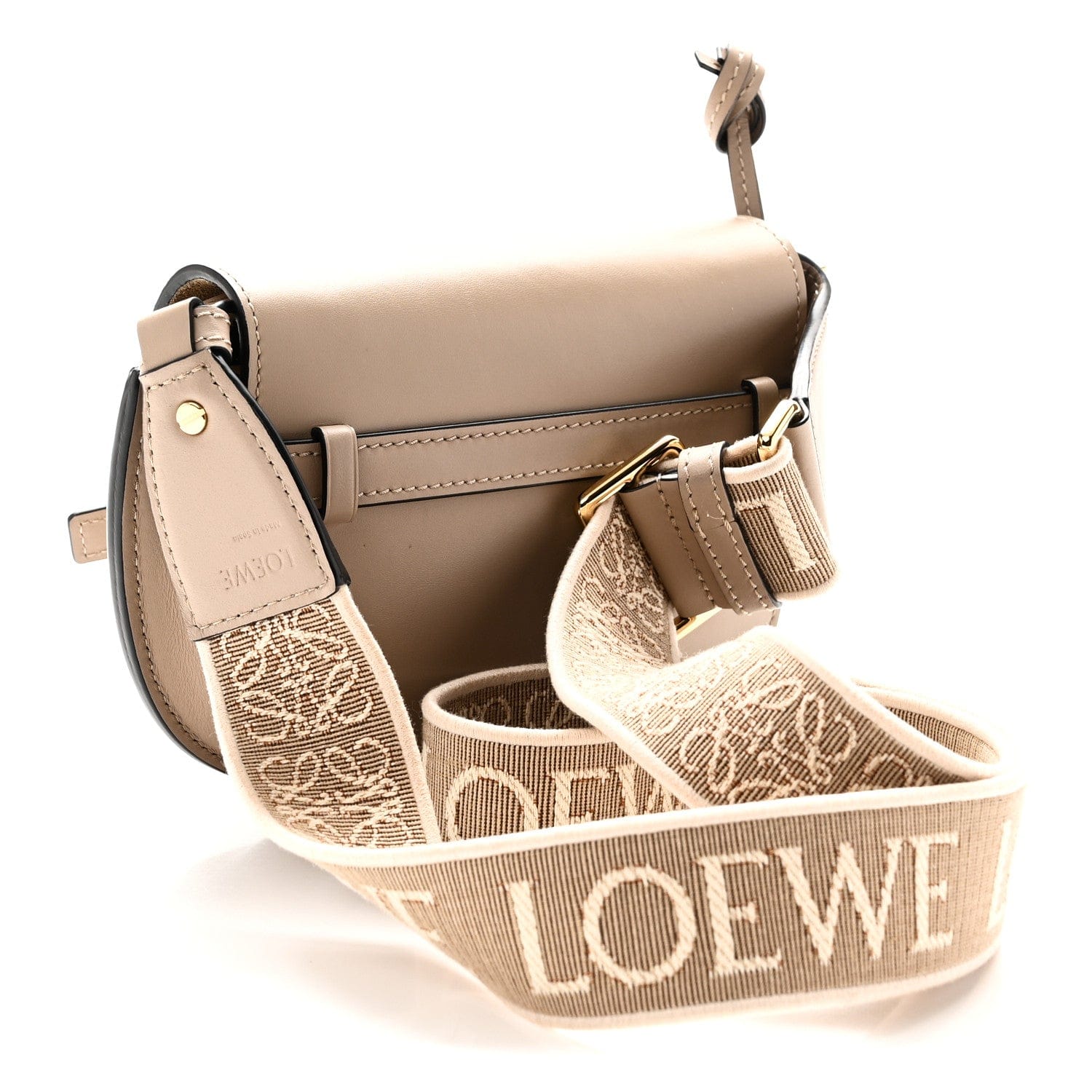Loewe Calfskin Jacquard Mini Gate Dual Bag Clay