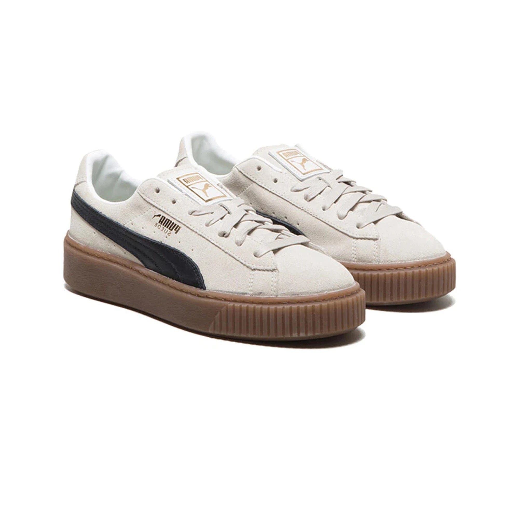 Puma Suede Platform Core Whisper White Black Women's