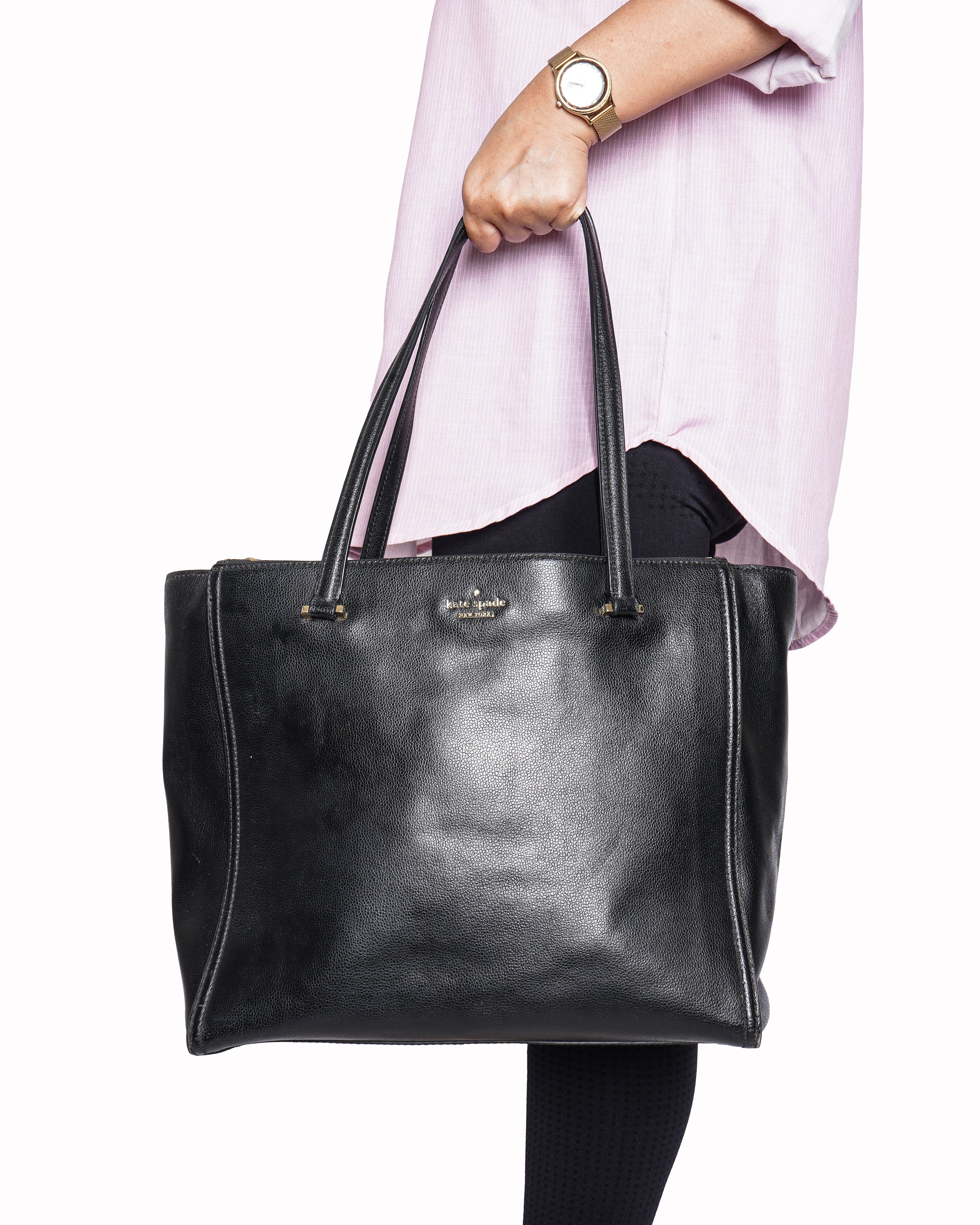 Kate Spade Zipper Tote In Black
