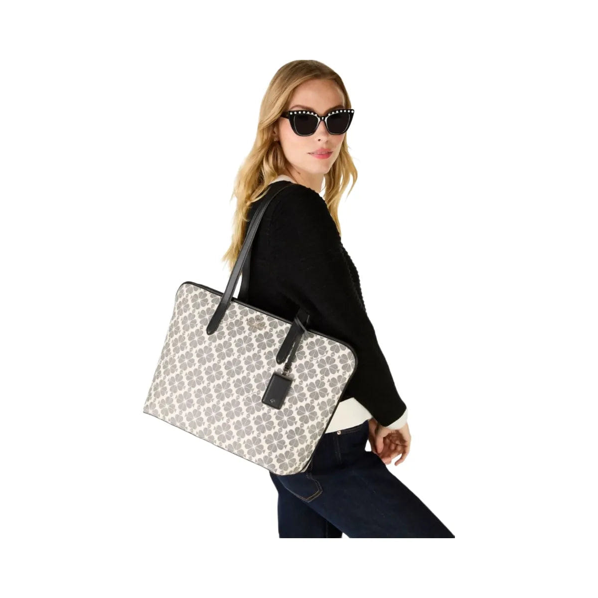 Kate Spade Signature Spade Flower Large Tote Black Multi