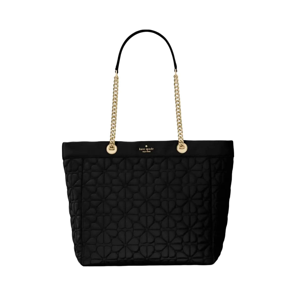 Kate Spade Flower Quilted Fabric XL Tote Black