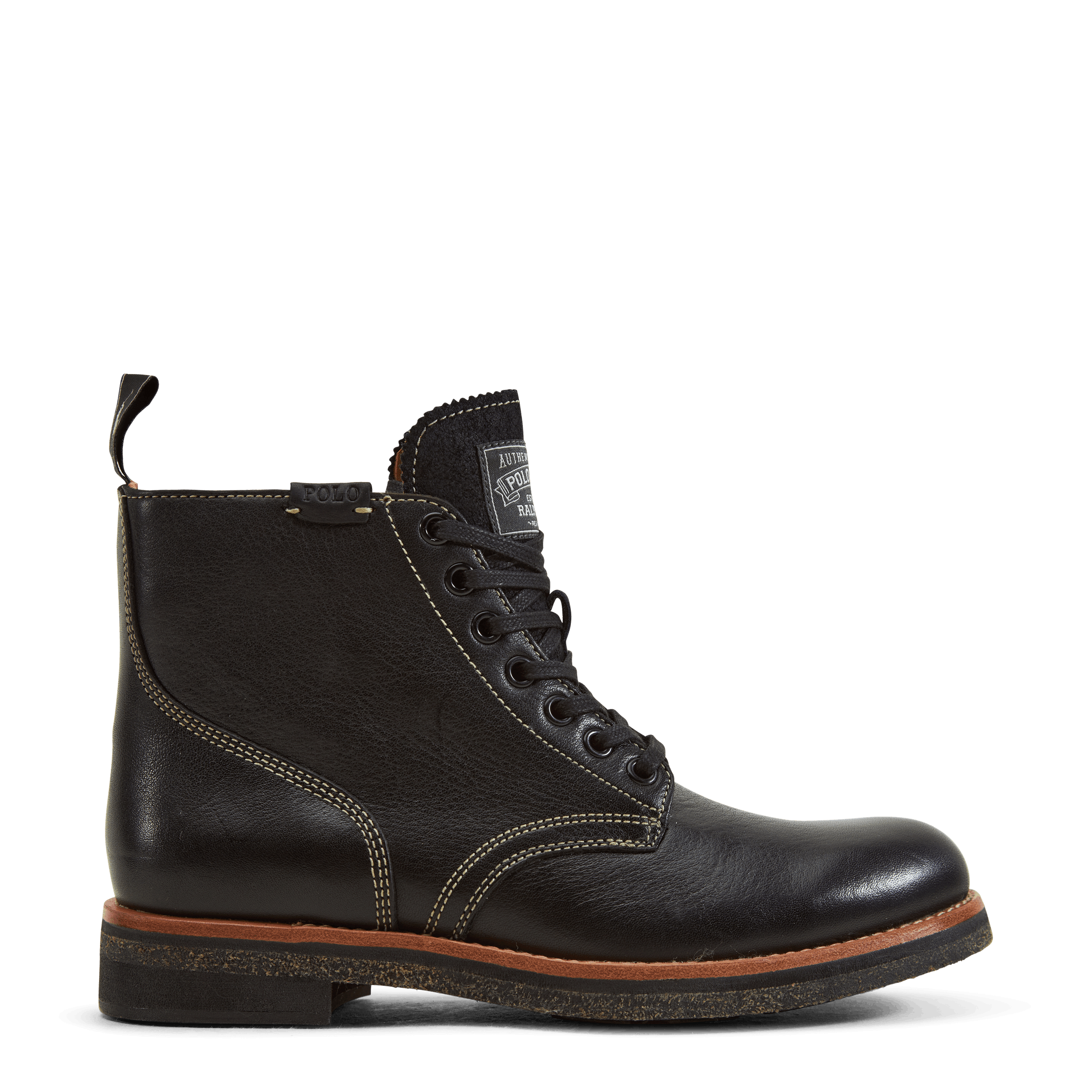 Polo Ralph Lauren Tumbled Leather Boot Black