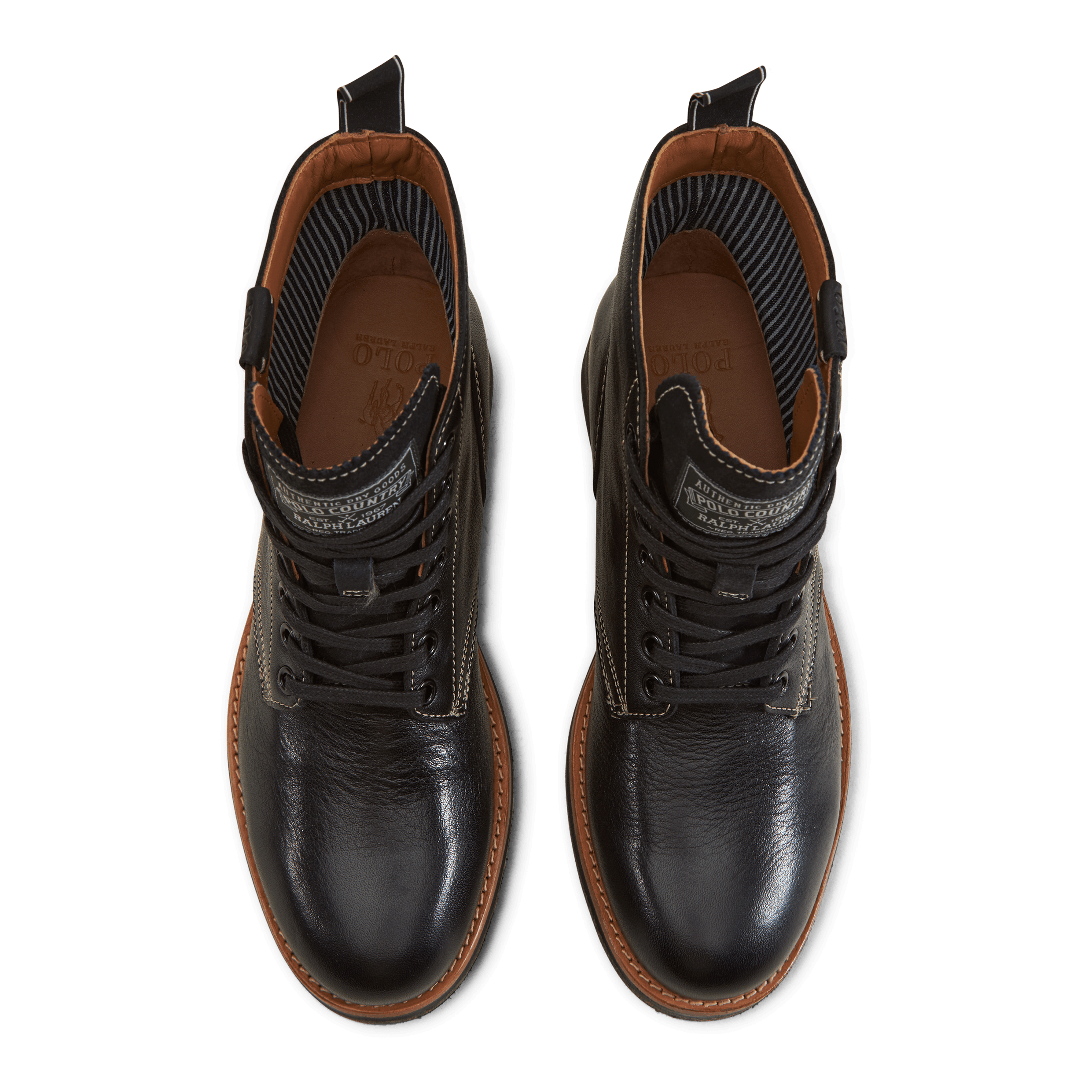 Polo Ralph Lauren Tumbled Leather Boot Black