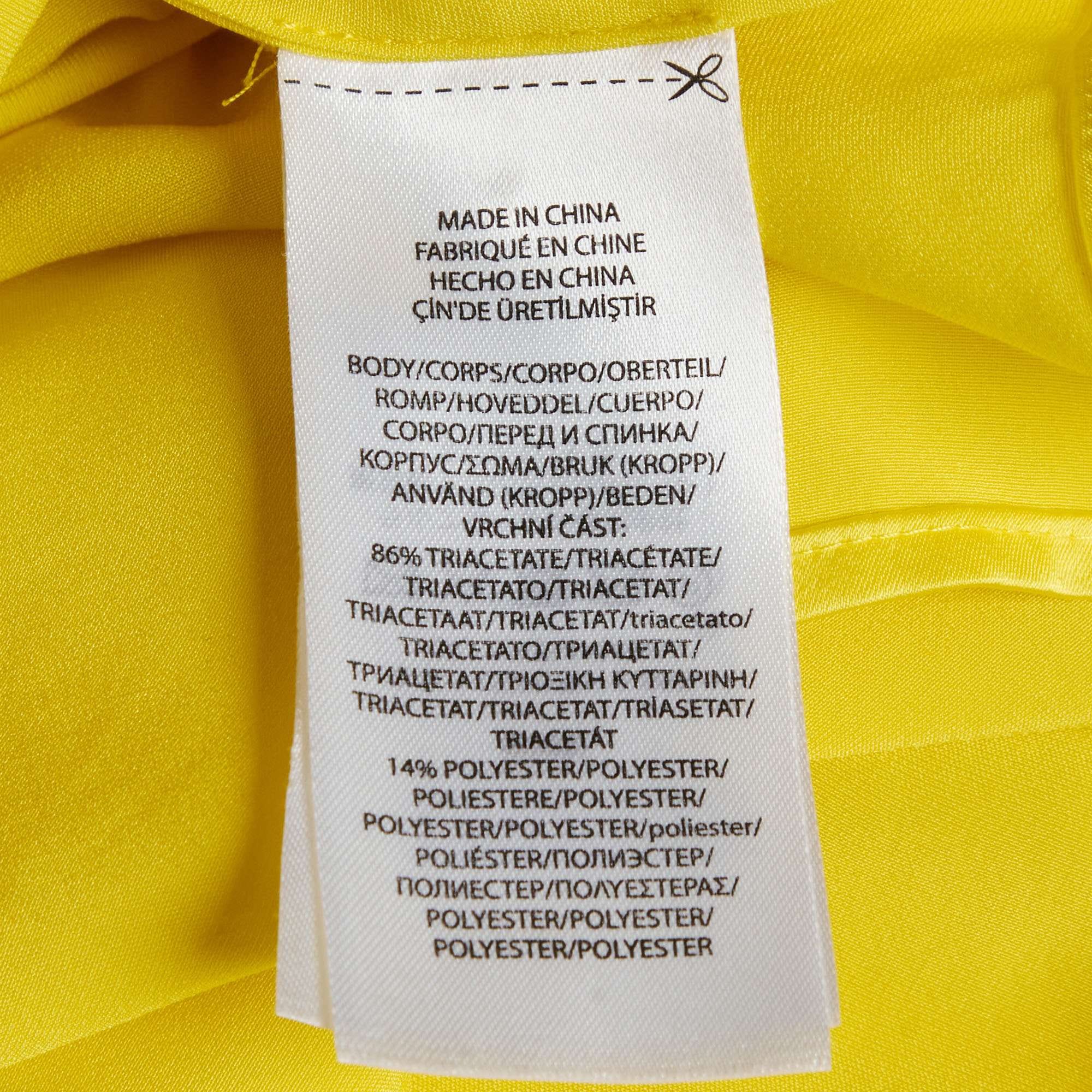 Polo Ralph Lauren Yellow Satin Pleated Sleeveless Top