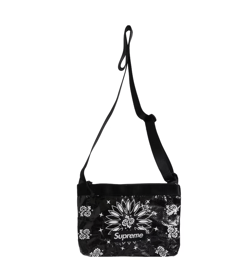 Supreme Bandana Tarp Side Bag Black