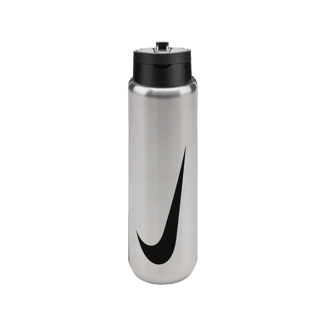 Nike STAINLESS STEEL RECHARGE STRAW WATER BOTTLE 24 oz SILVER