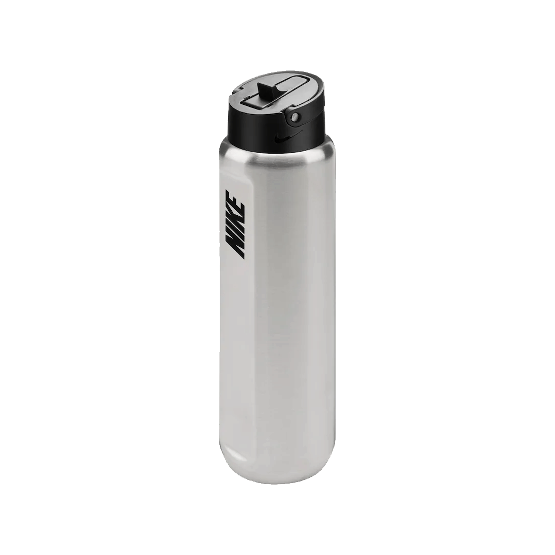 Nike STAINLESS STEEL RECHARGE STRAW WATER BOTTLE 24 oz SILVER