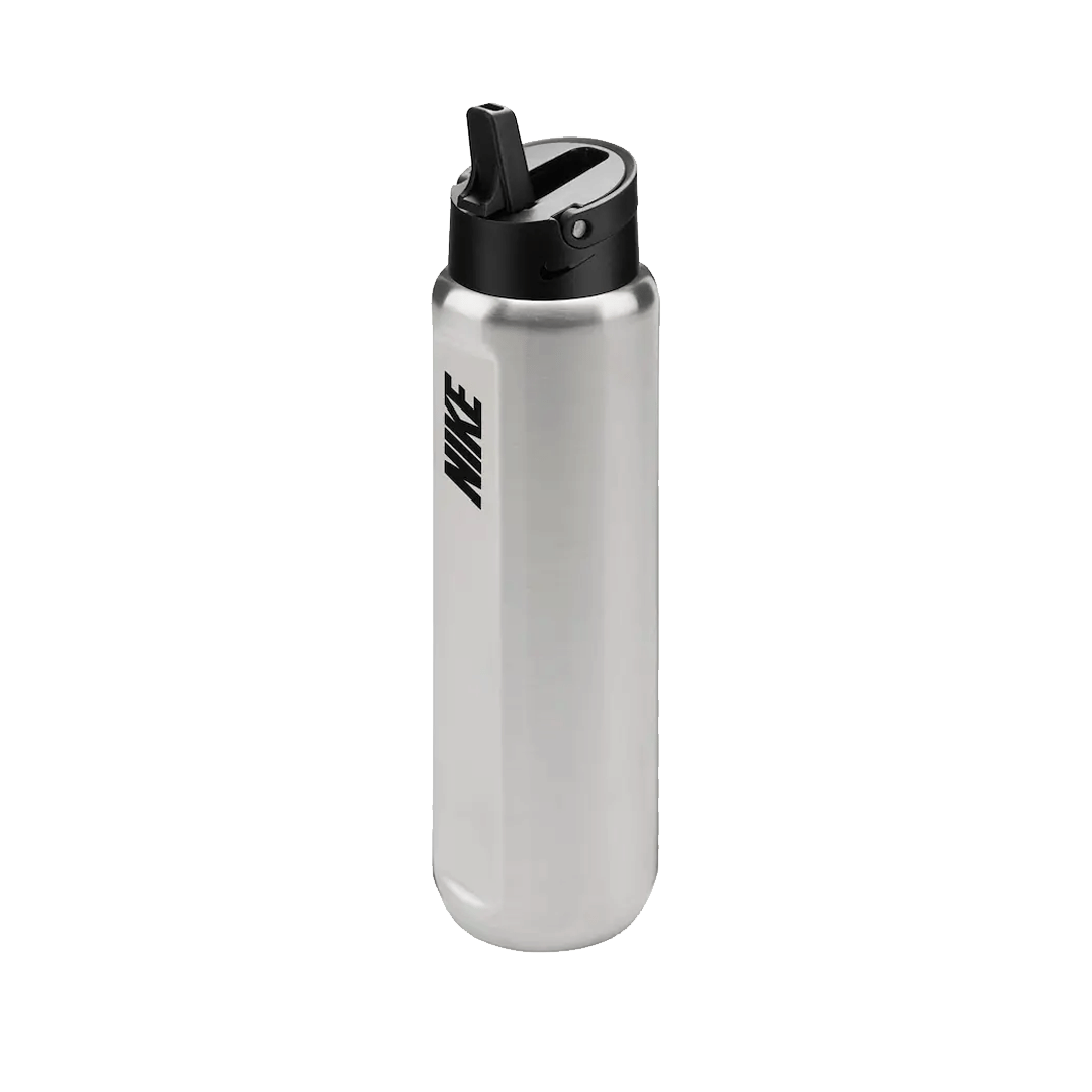 Nike STAINLESS STEEL RECHARGE STRAW WATER BOTTLE 24 oz SILVER