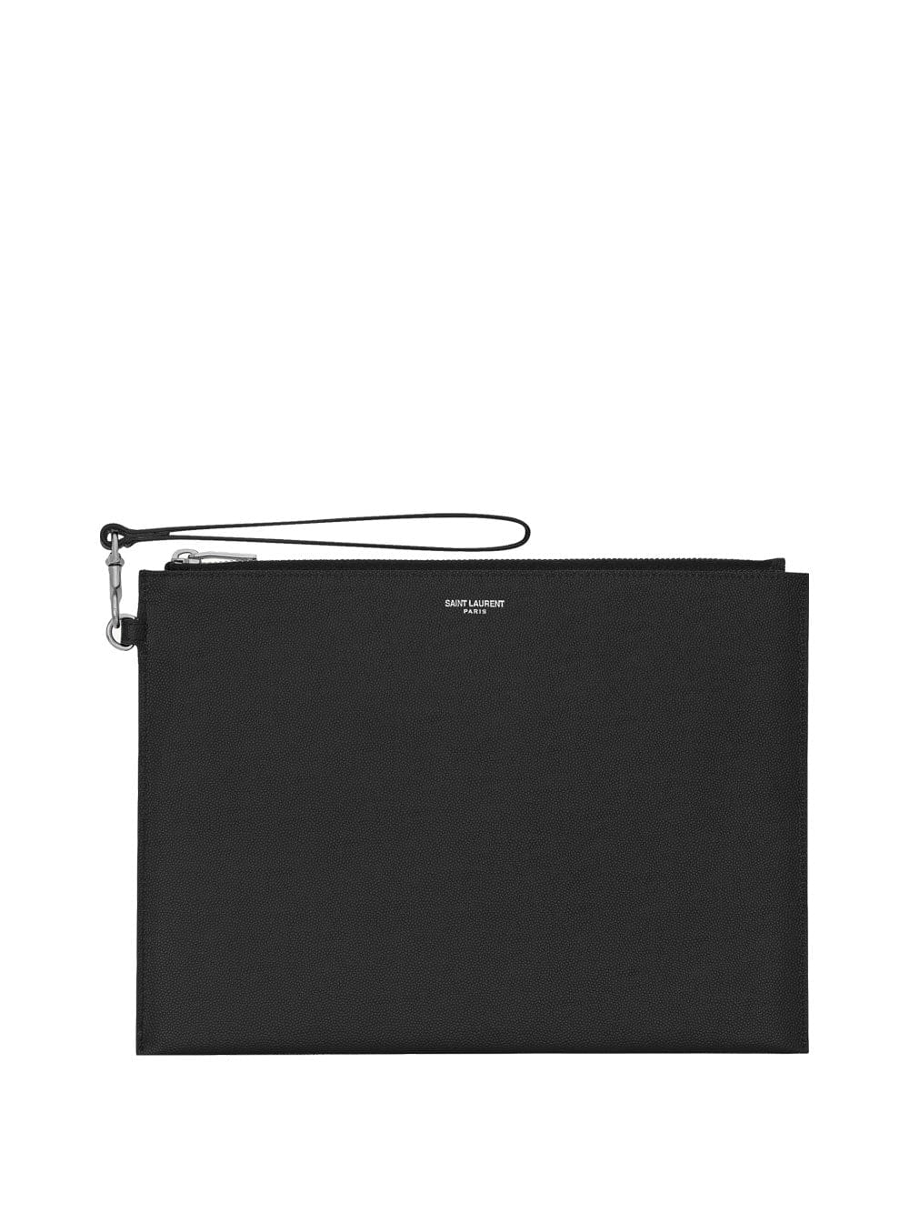 Saint Laurent Men Zipped Tablet Holder In Grain De Poudre - Leather