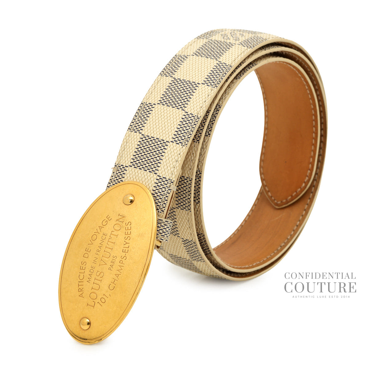 Louis Vuitton Damier Azur Voyage Belt | 34/85