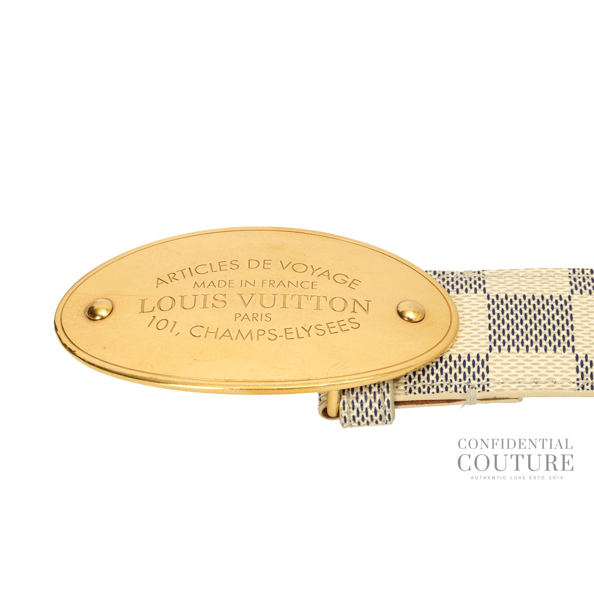 Louis Vuitton Damier Azur Voyage Belt | 34/85
