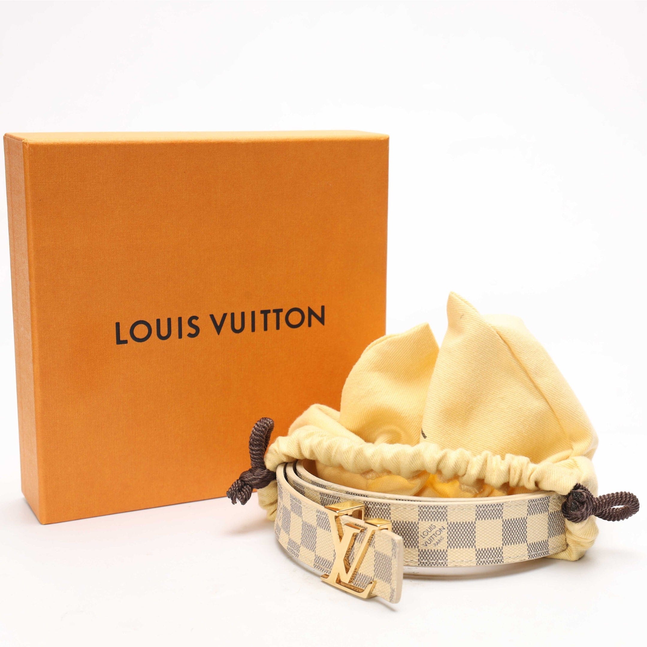 Louis Vuitton Damier Azur LV Logo Belt