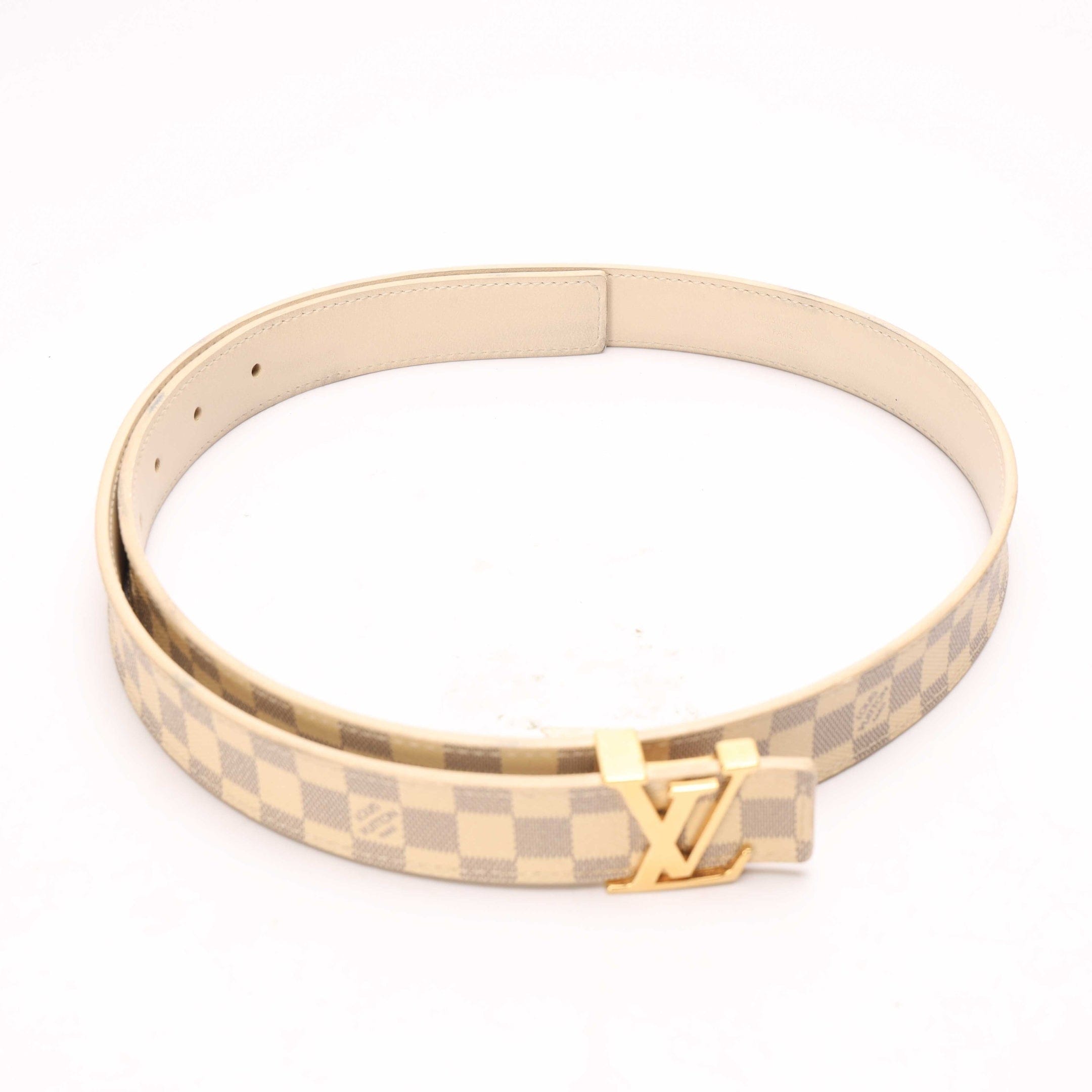 Louis Vuitton Damier Azur LV Logo Belt
